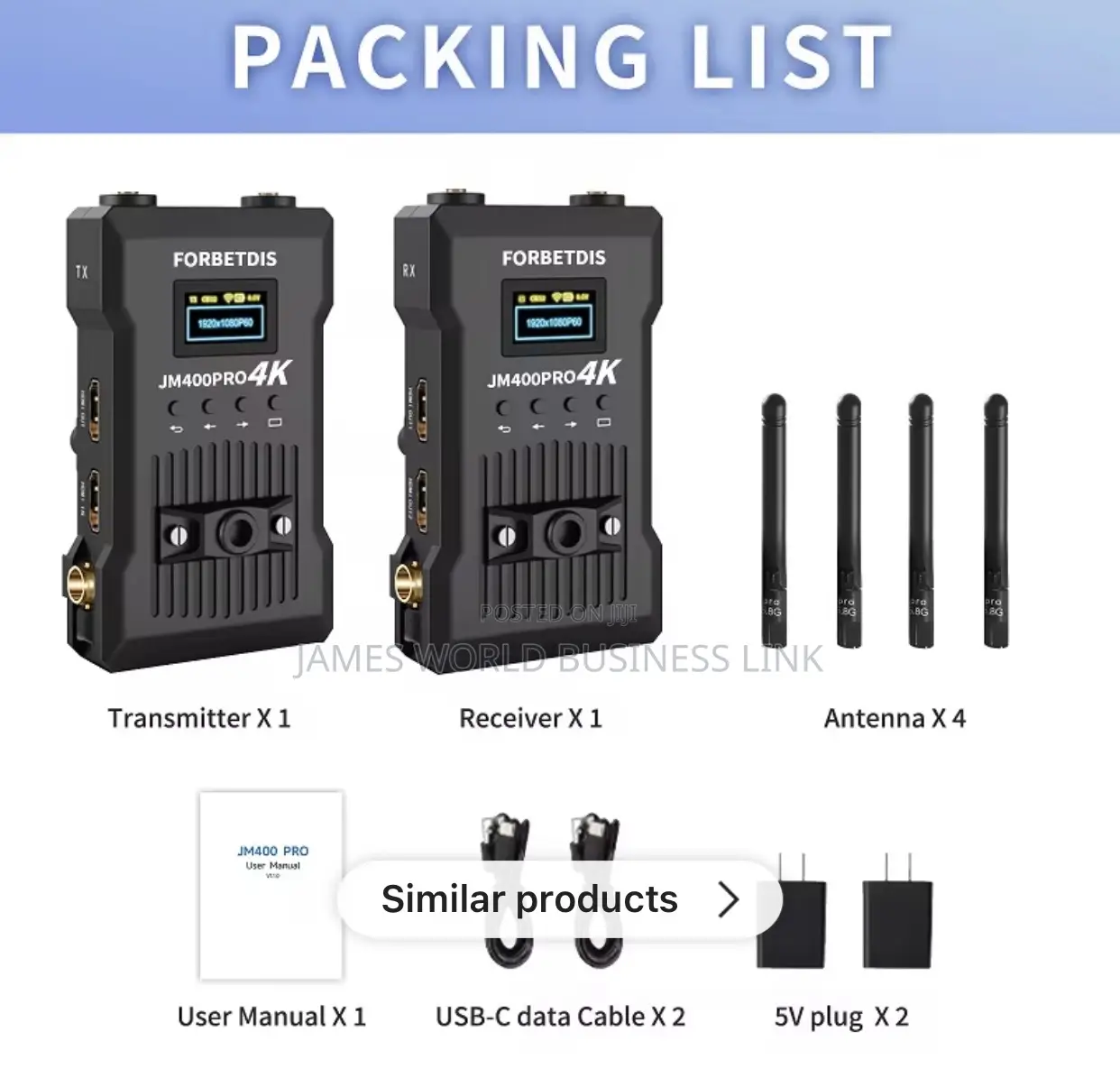 Jm400 Pro Sdi and Hdmi Wireless Video Transmitter/Extender 1000ft