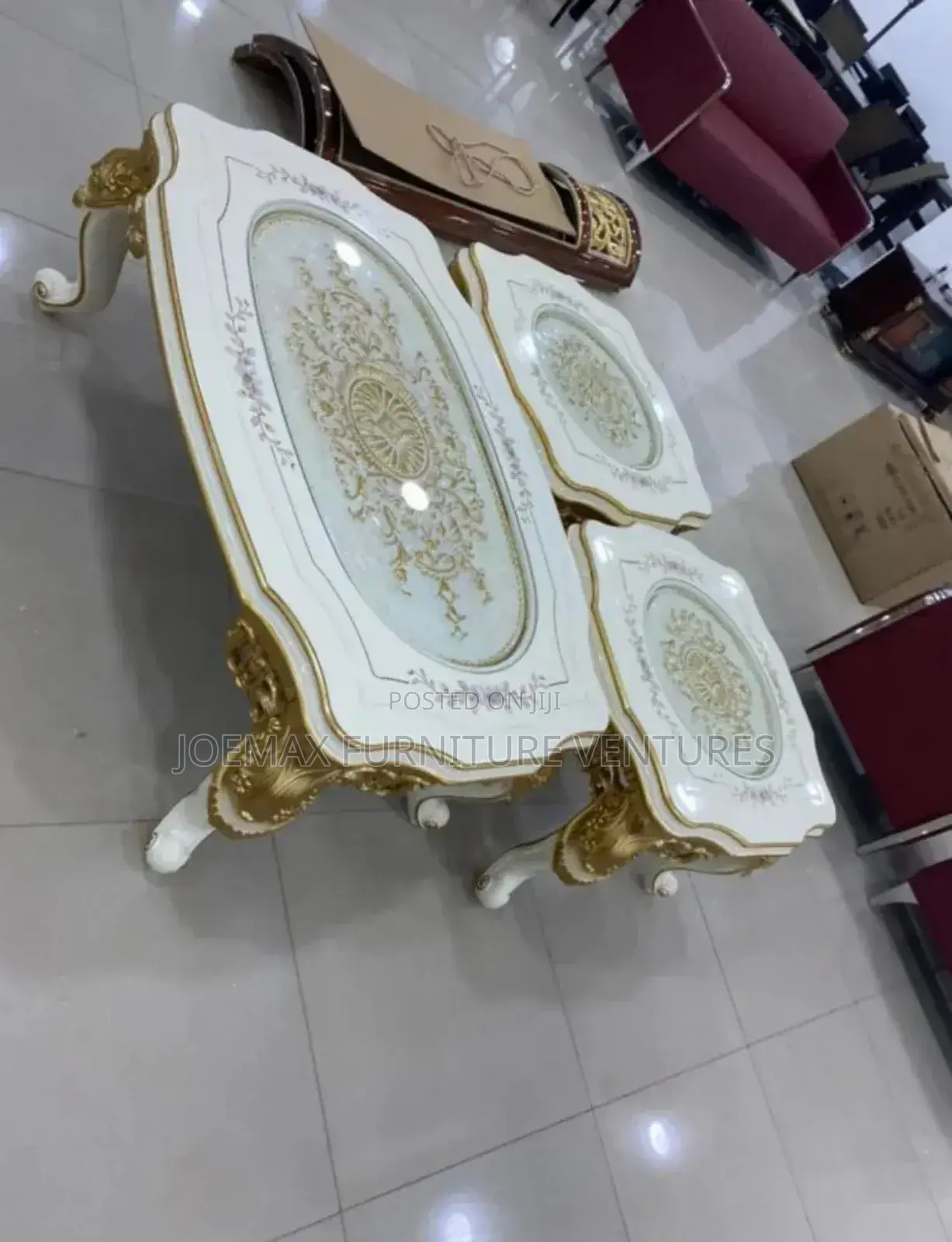 Royal Center Table Set With Two Stools