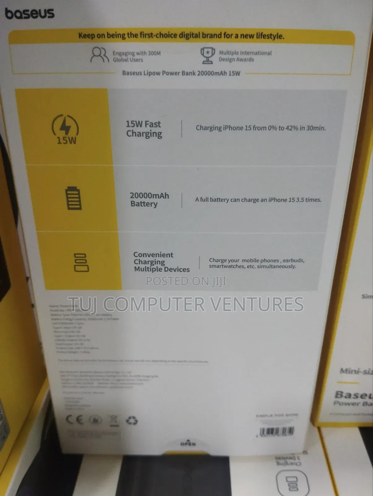 Baseus 20000mah Powerbank15w