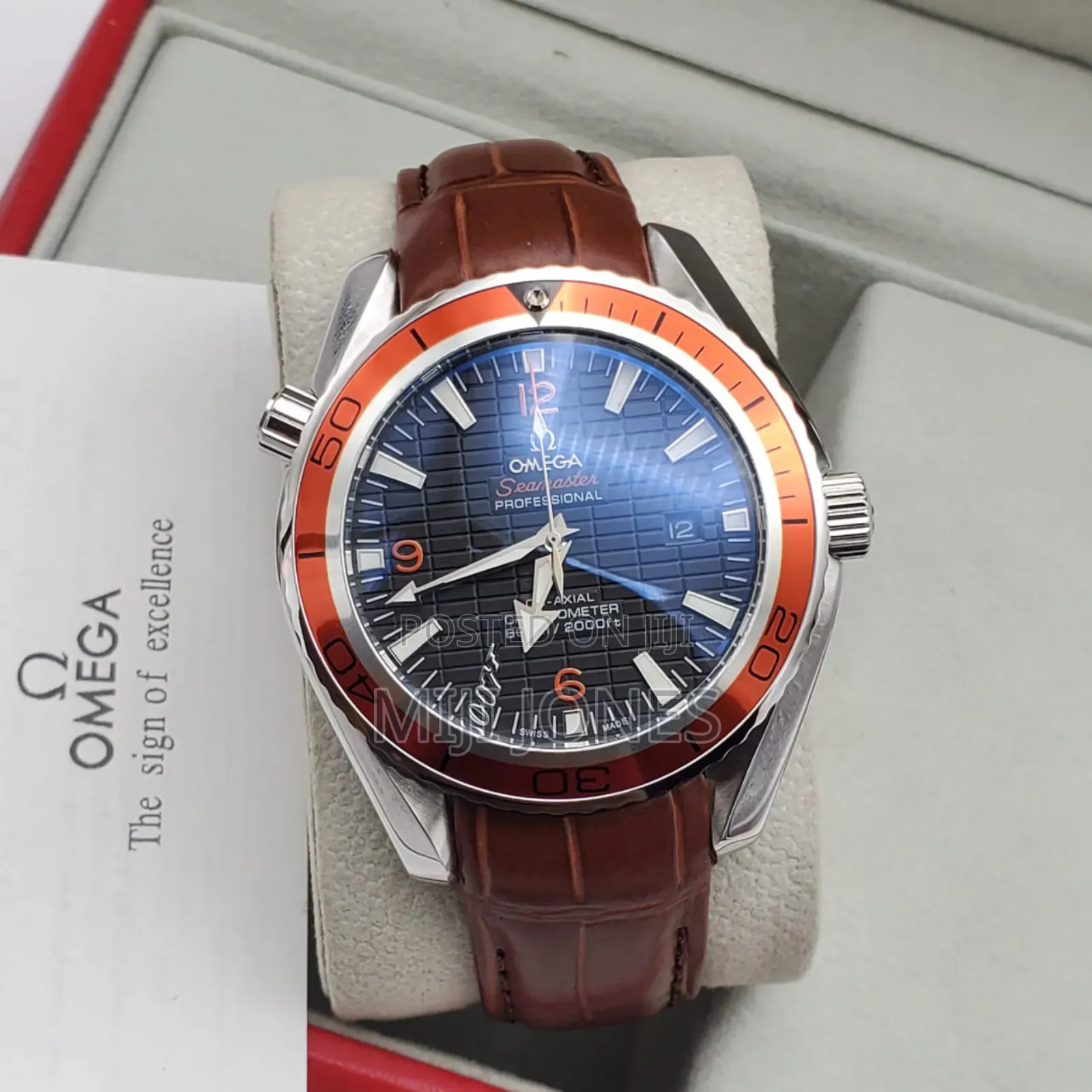 OMEGA Men Leather Watches
