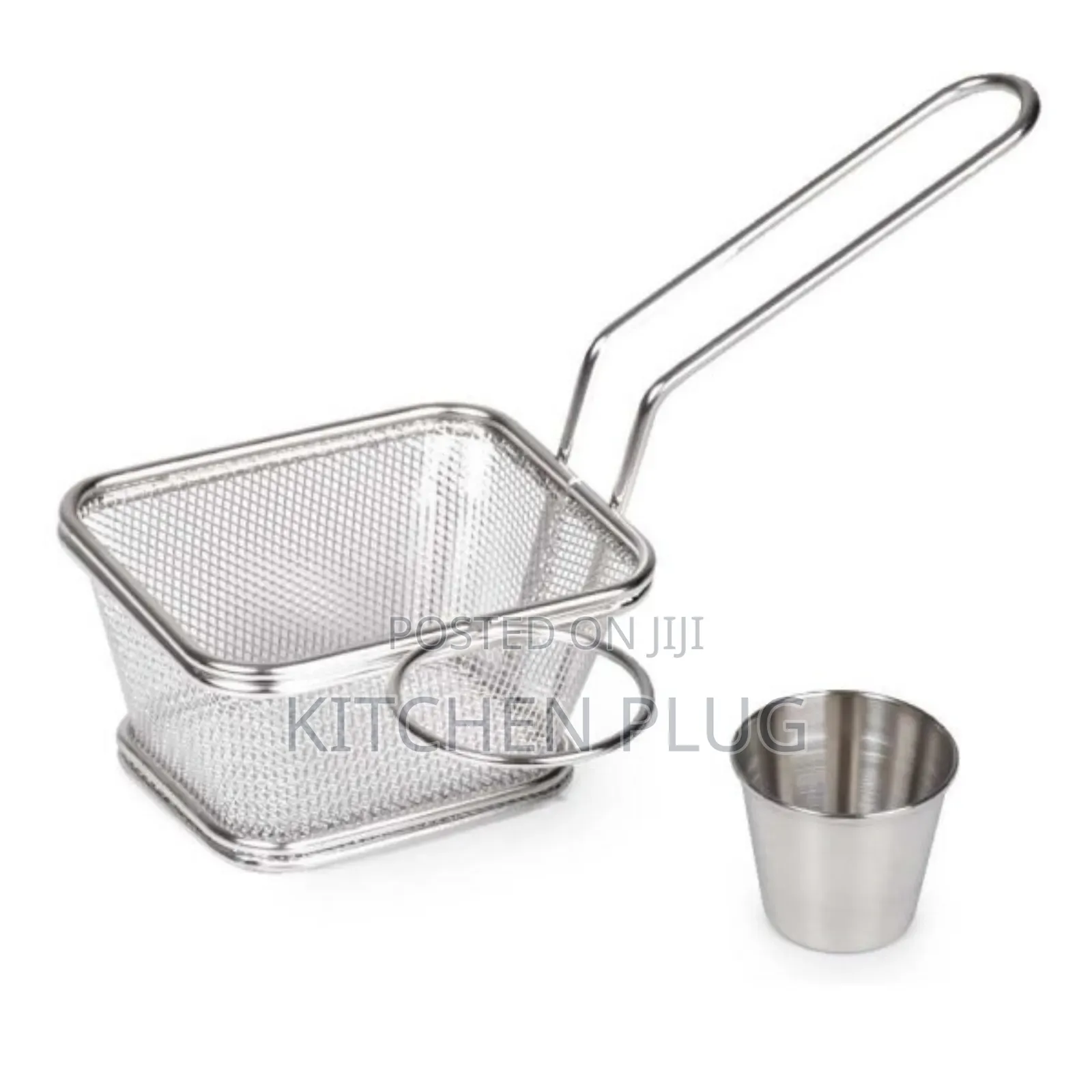 Stainless Steel Fries Basket With Sauce Bowl
