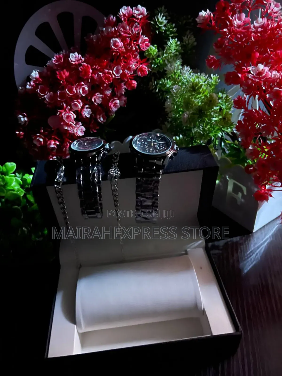 Forevermore Couple Black Titanium Steel Posh Gift Set