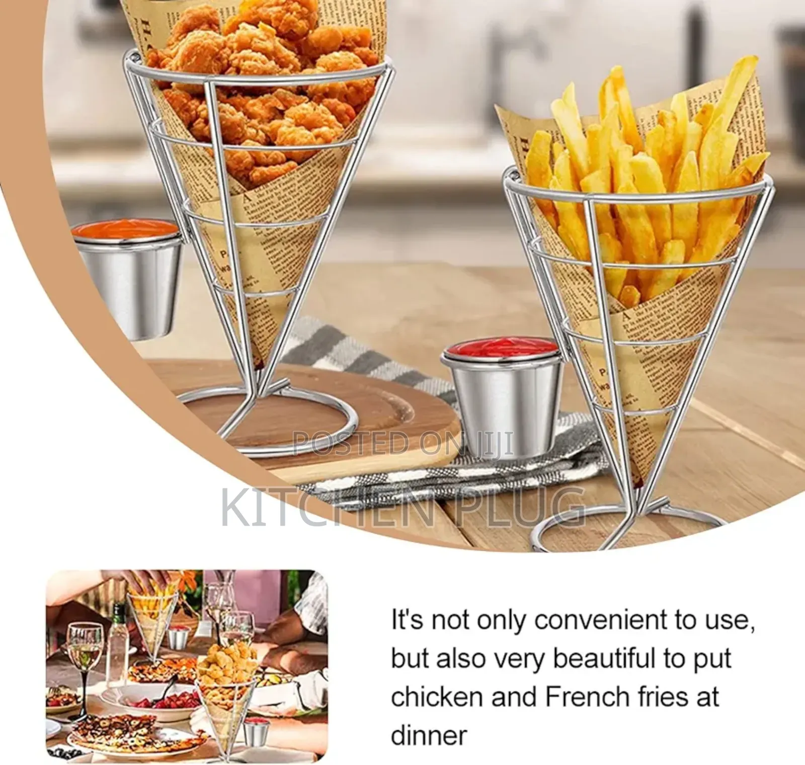 French Fries Stand With Sauce Dipper
