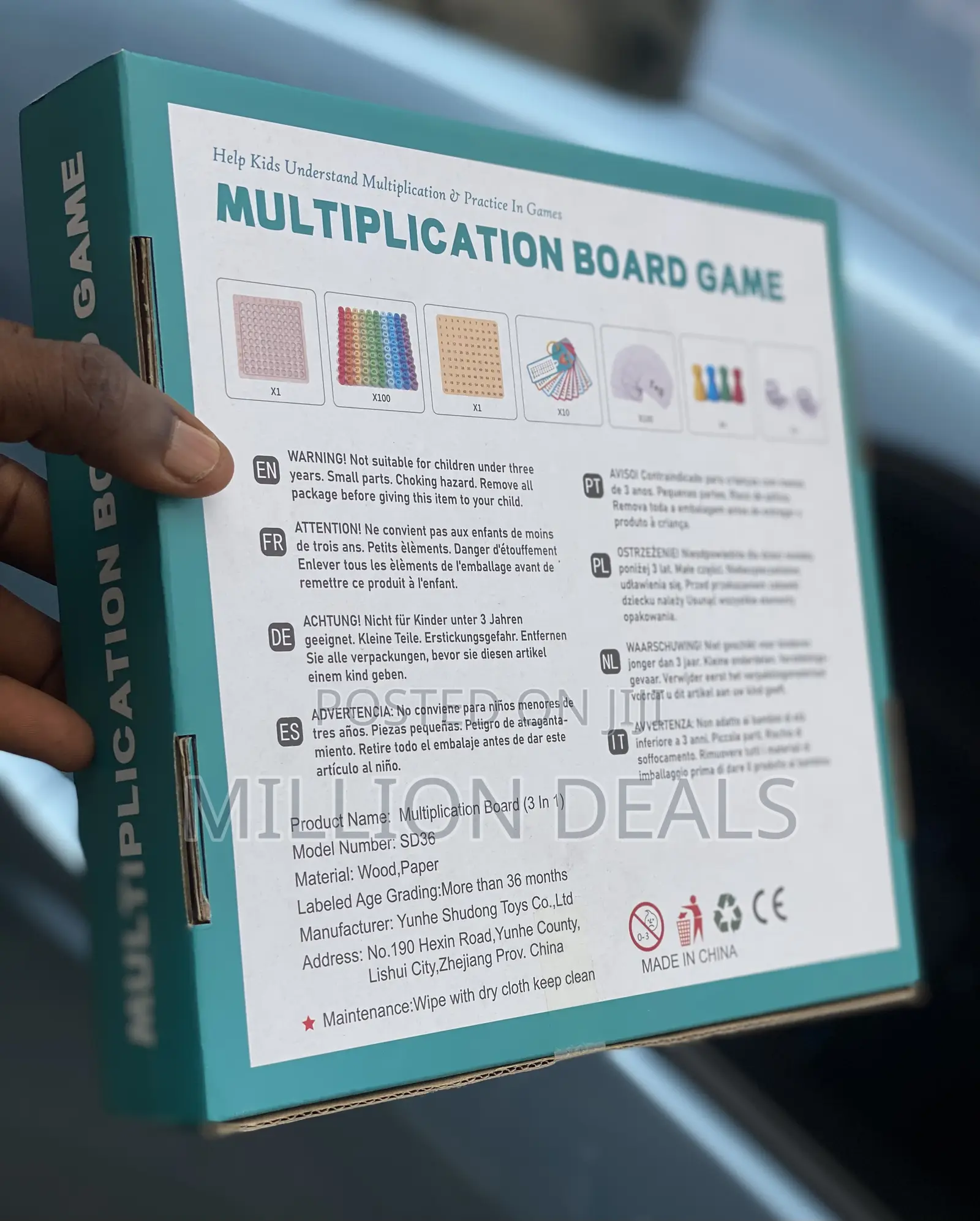 3in1 Multiplication Board Game Age 3+