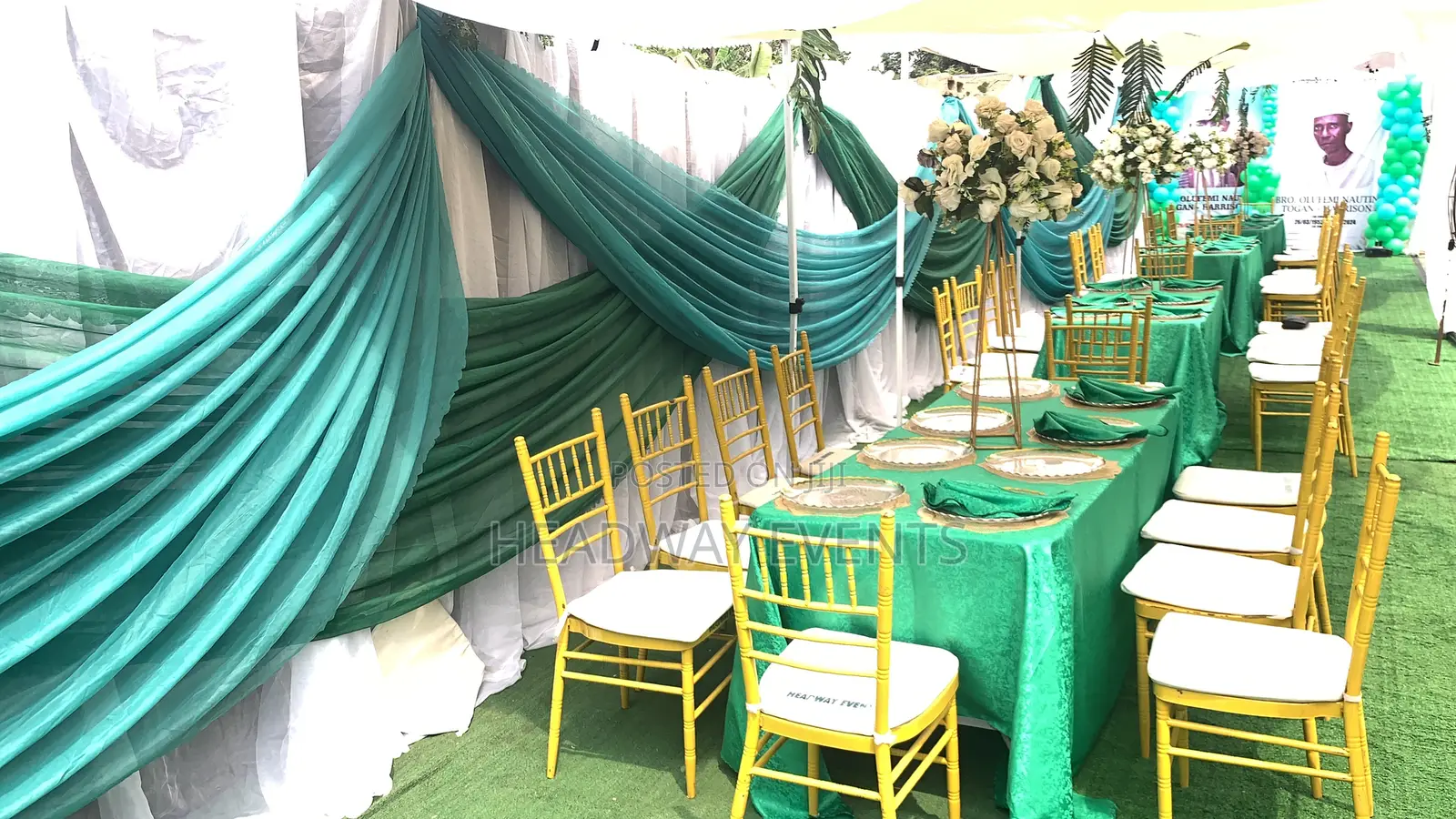 Intimate Burial Reception Decoration in a Compound