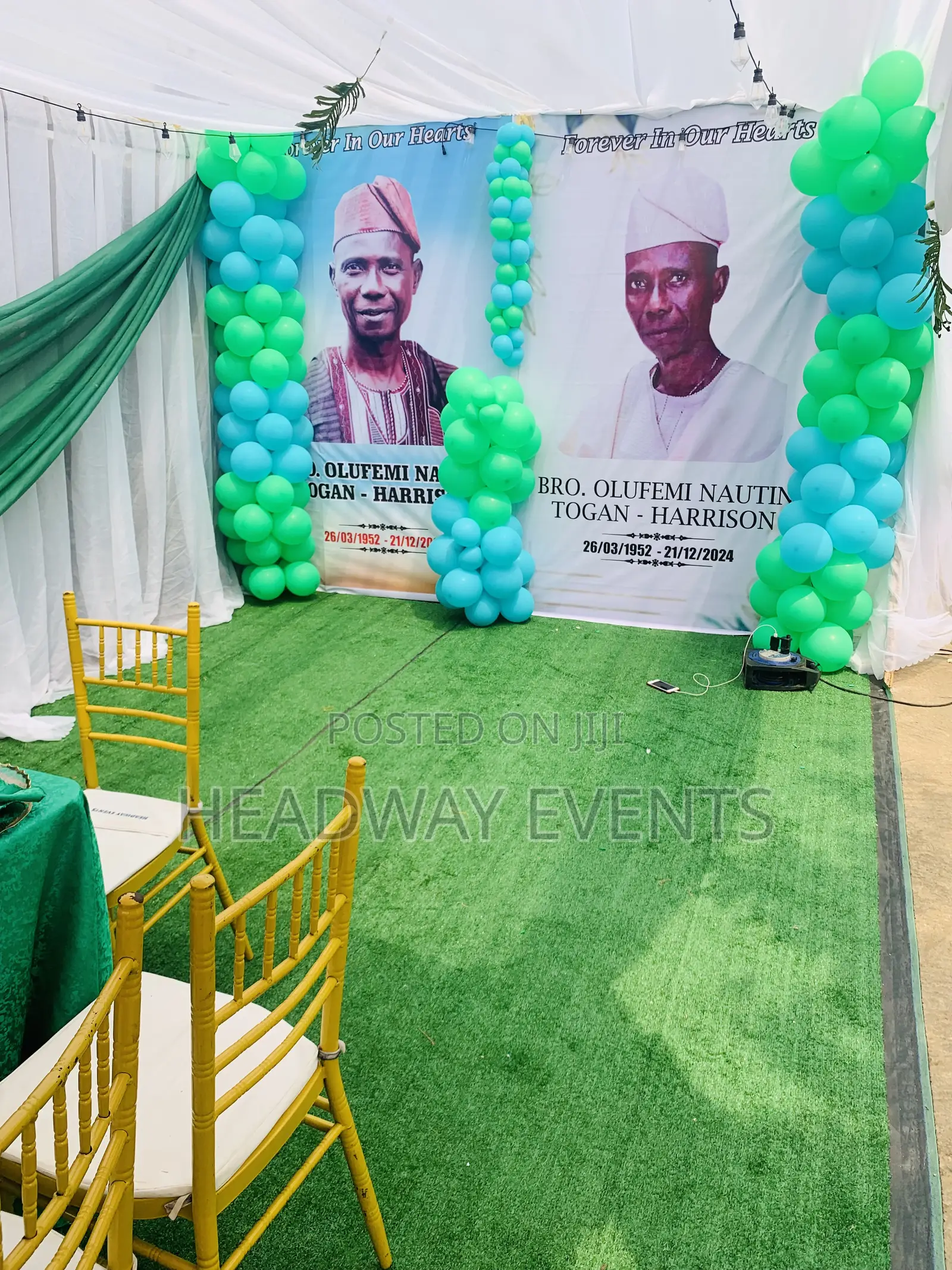 Intimate Burial Reception Decoration in a Compound