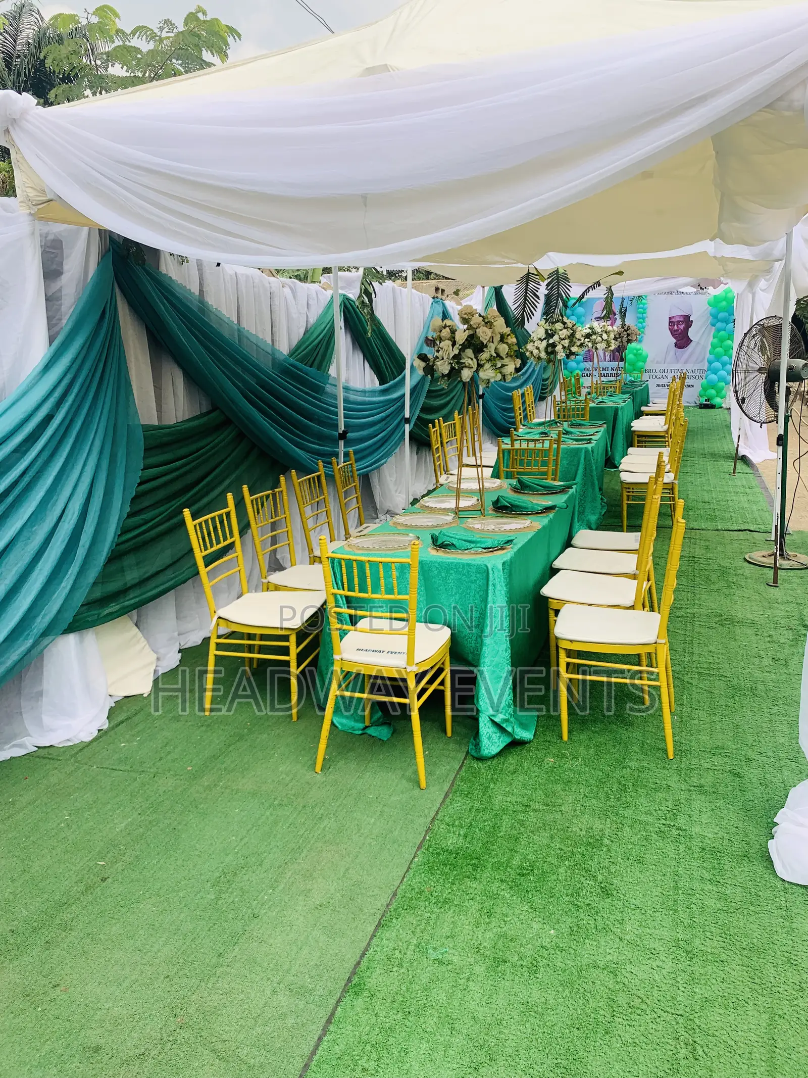 Intimate Burial Reception Decoration in a Compound