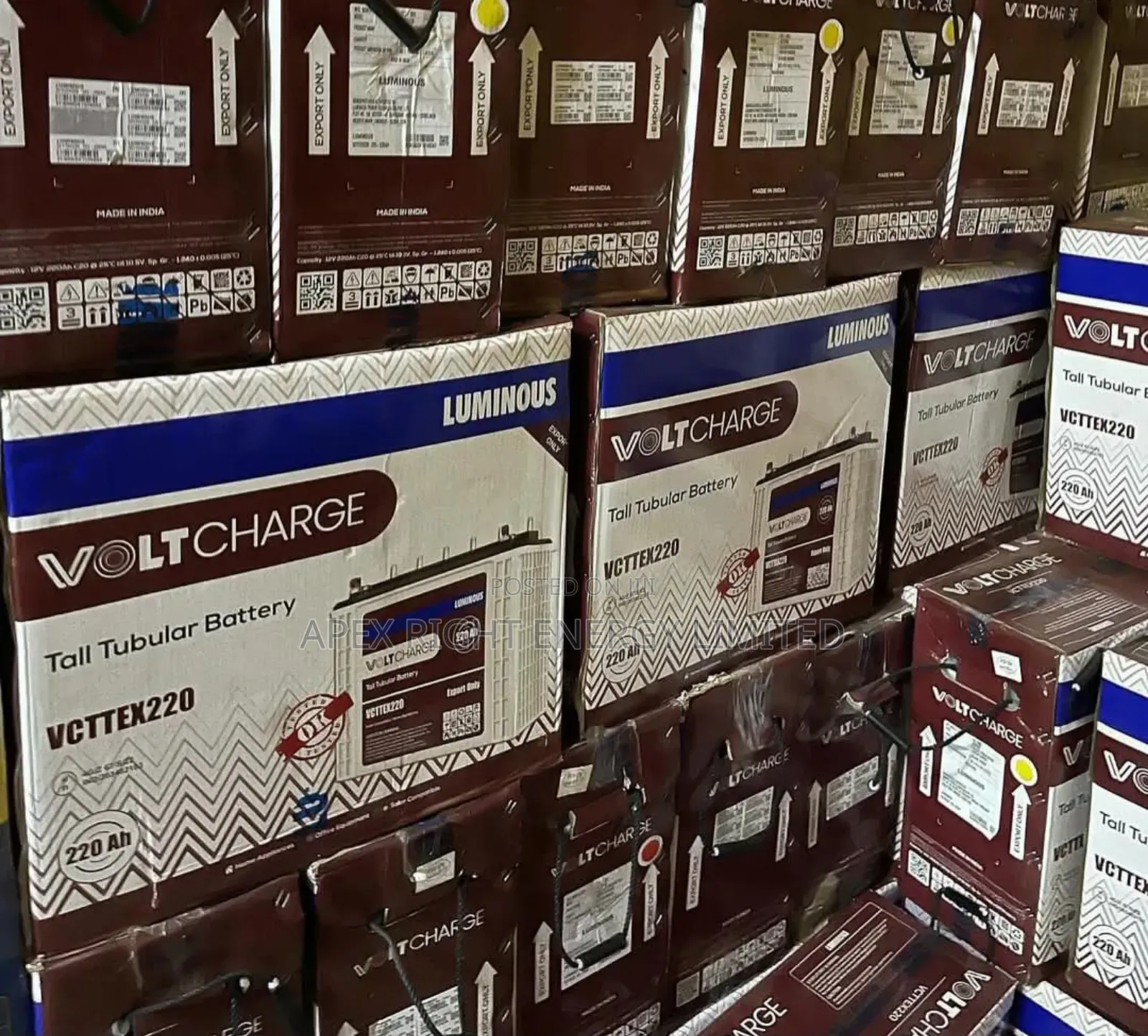 12v_220ah Luminous Voltcharge Tubular Battery