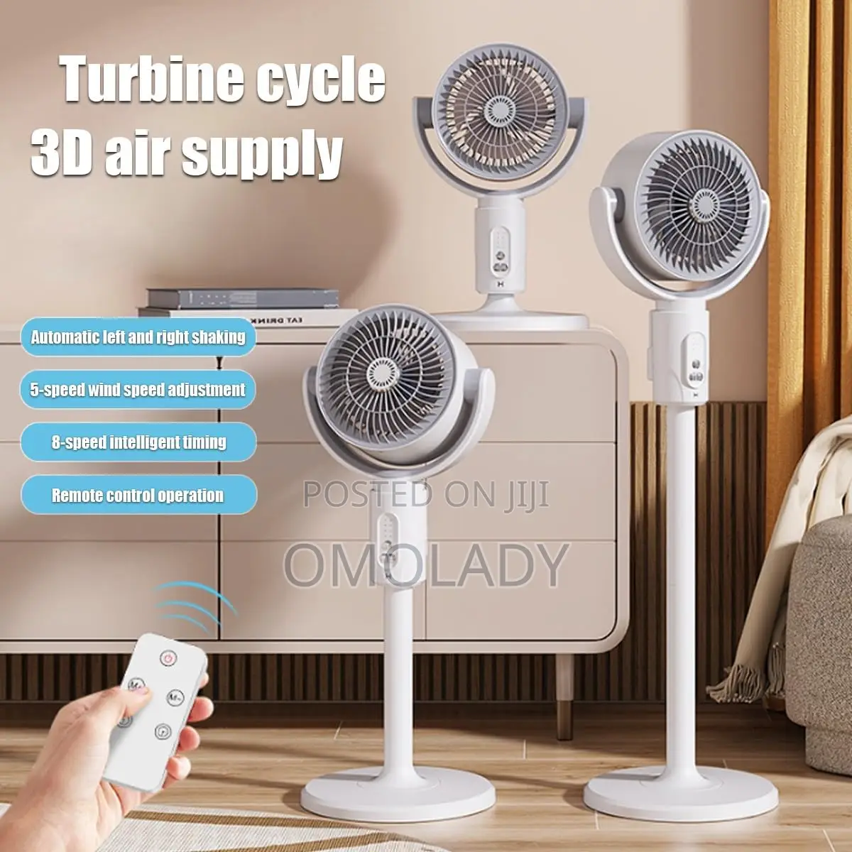 360 Circulation Quiet and Powerful Floor Fan