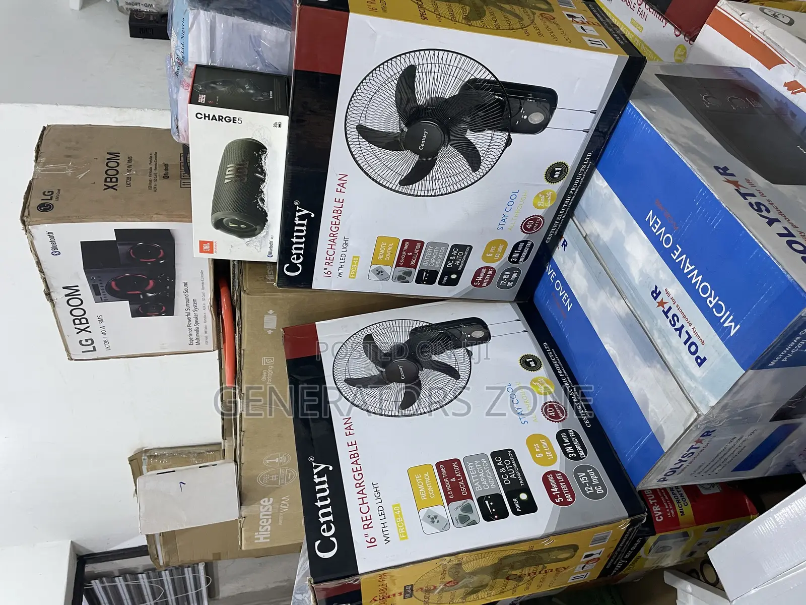 Lightweight Century 16" Recheargeable Fan With Led Light