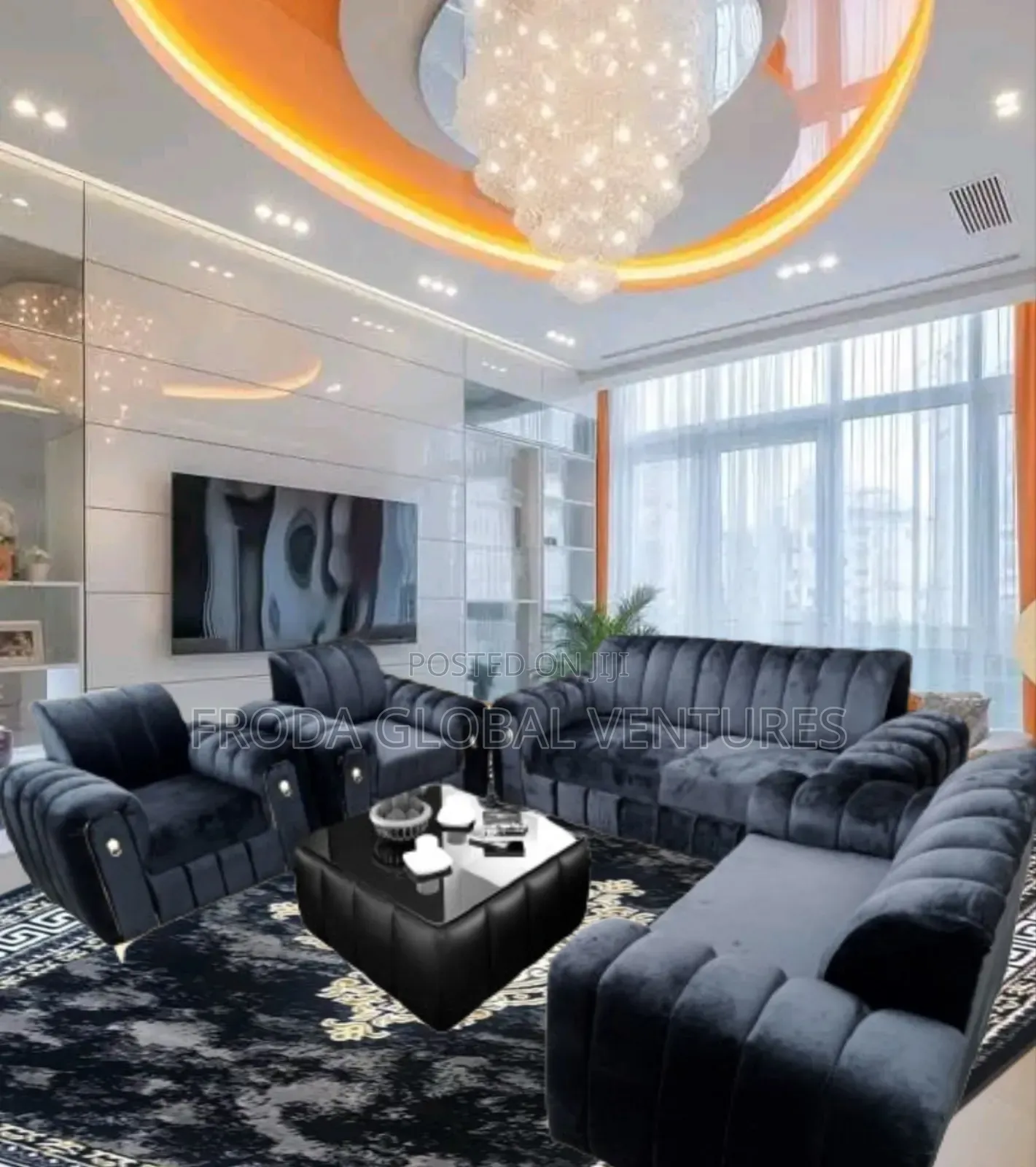 Couch and Table. 7 Seaters Sofa Chairs