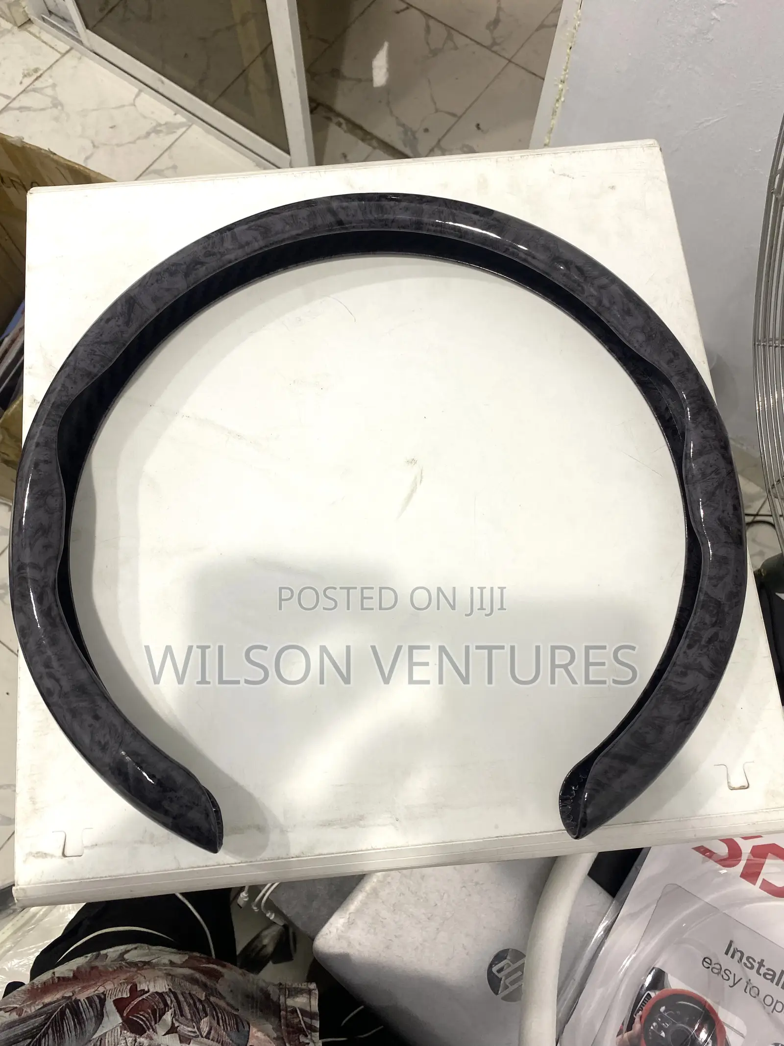 Dark Gray Universal Fit Glossy Steering Cover