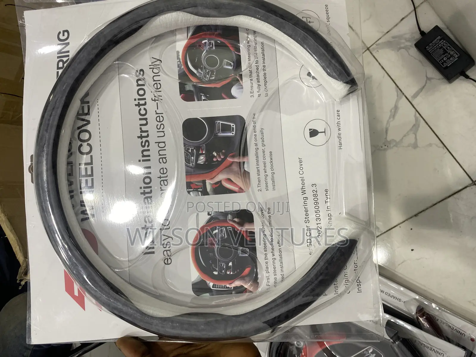Dark Gray Universal Fit Glossy Steering Cover
