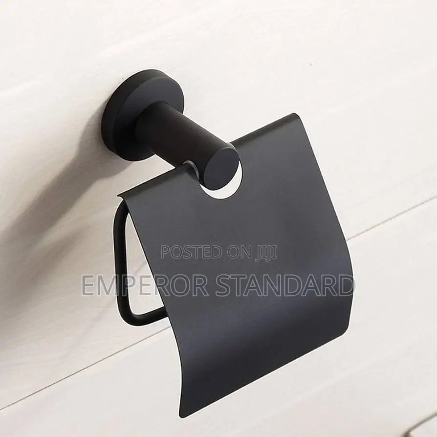 Black Toilet Tissue Holder WC Bathroom