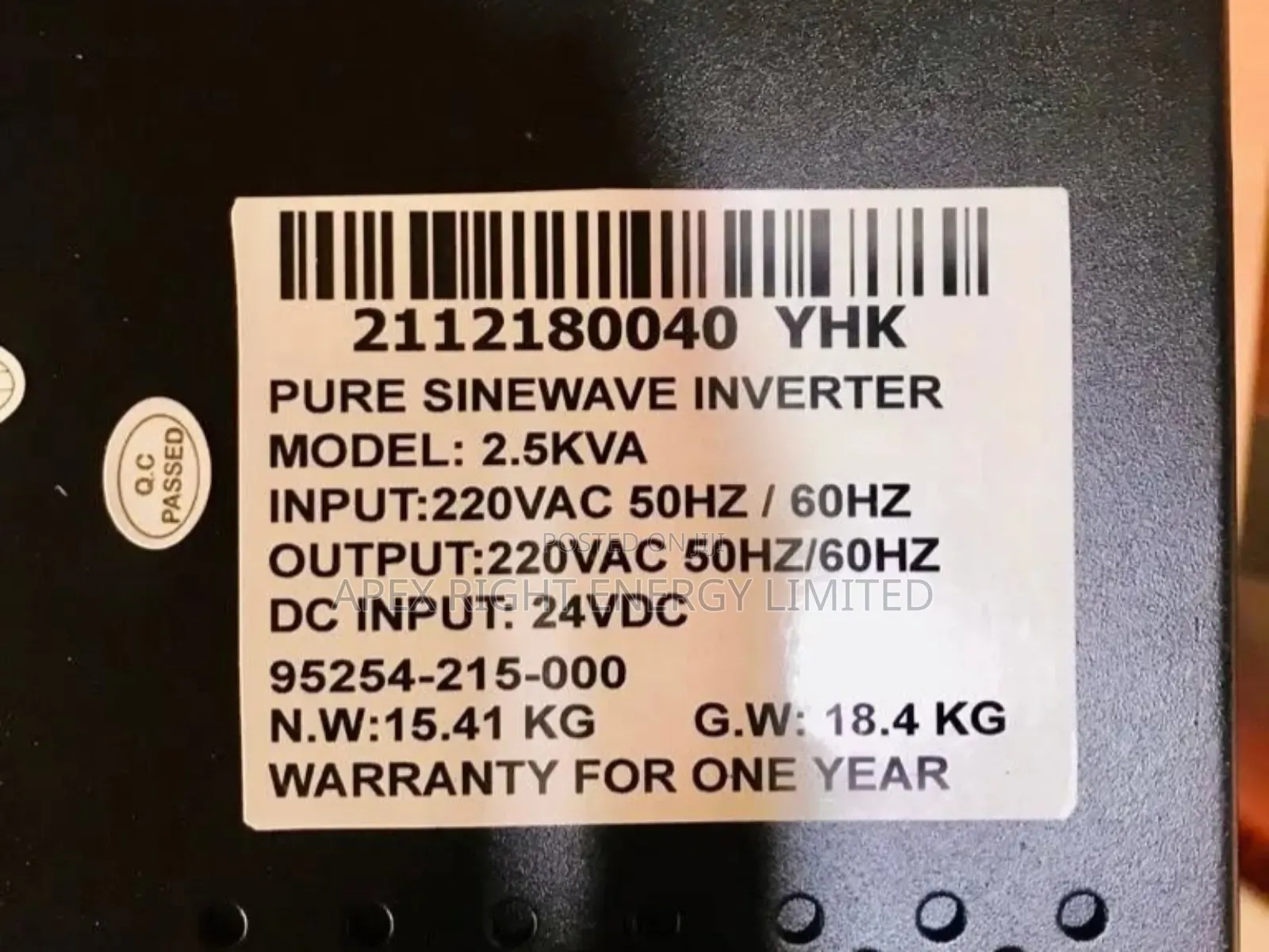 2.5kva Yohako Inverter With Warranty