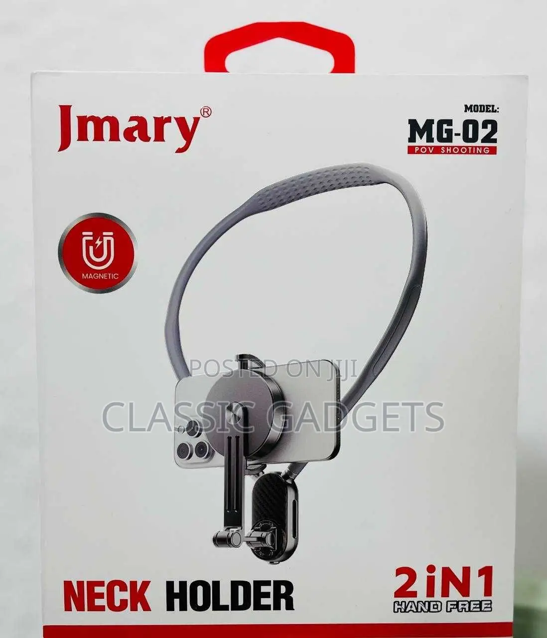 Jmary-Mg-02 2 in 1 Magnetic Neck Phone Holder