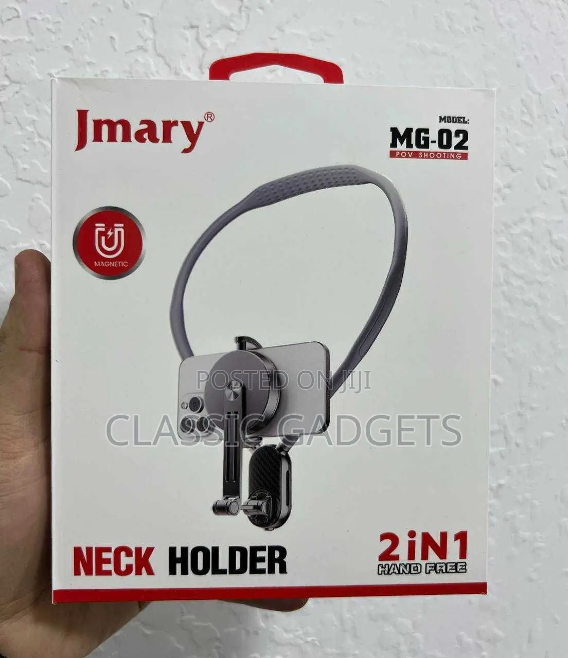 Jmary-Mg-02 2 in 1 Magnetic Neck Phone Holder