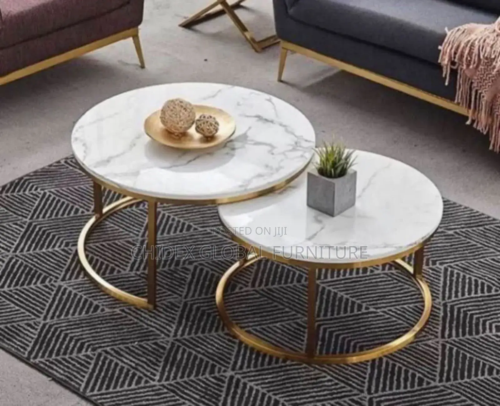Golden Steel 2 in 1 Center Table