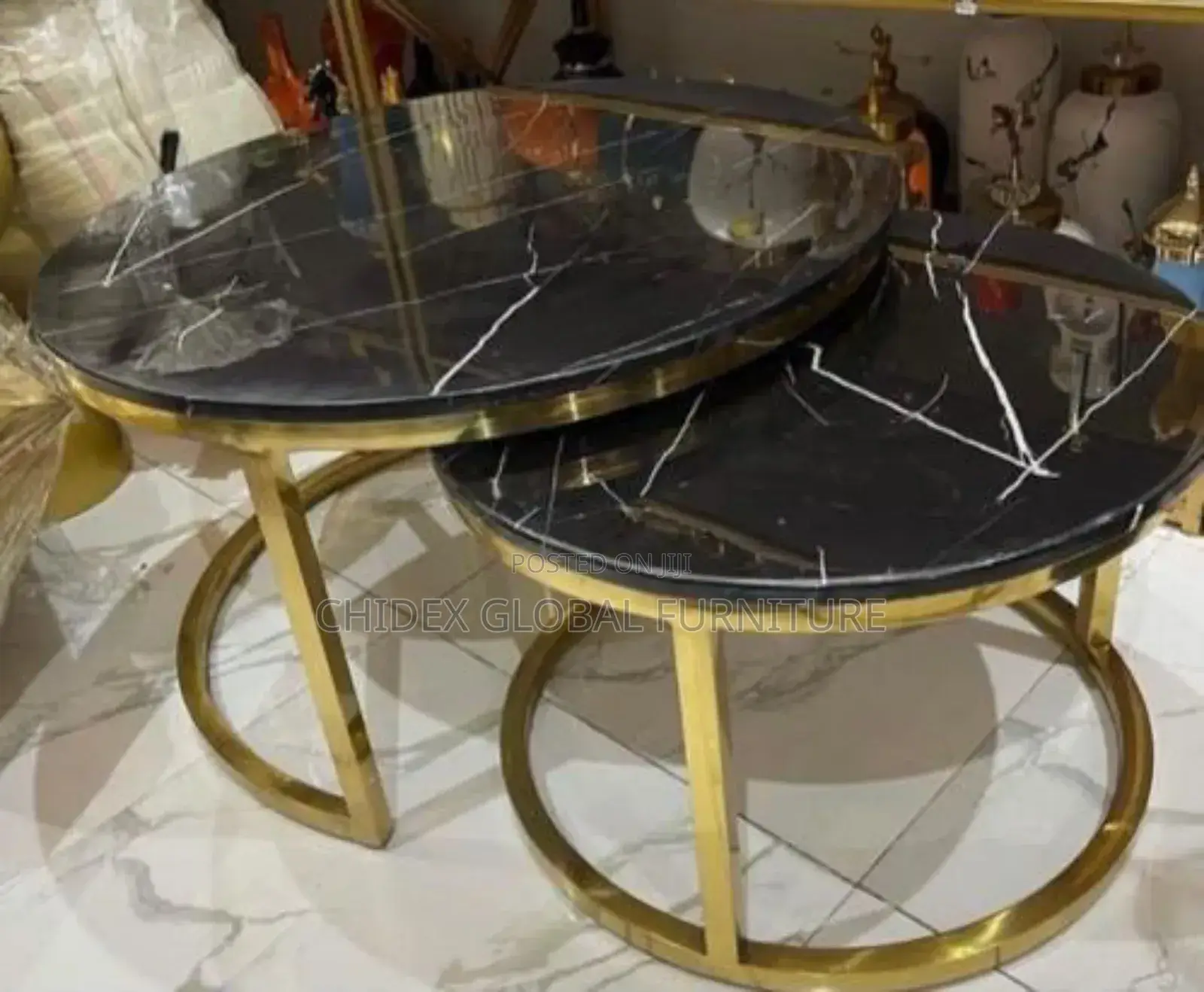 Golden Steel 2 in 1 Center Table