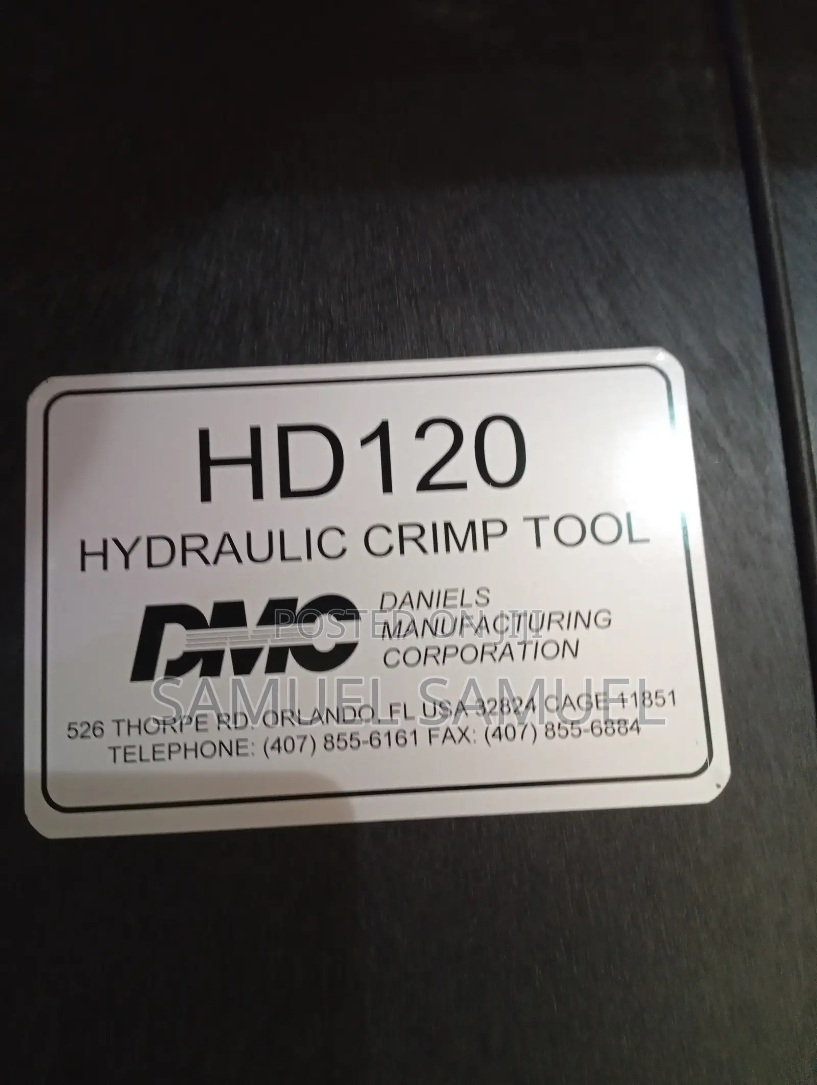 12 Ton Large Gage Hydraulic Crimp Tool(HD120) DMC