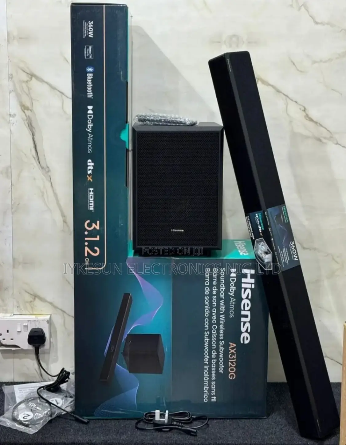 Original Hisense Powerful Soundbar 360watts 3.1.2 CH Etc