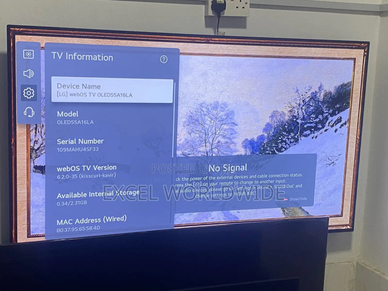55” Lg Oled Smart Tv With Latest Webos Version a Series