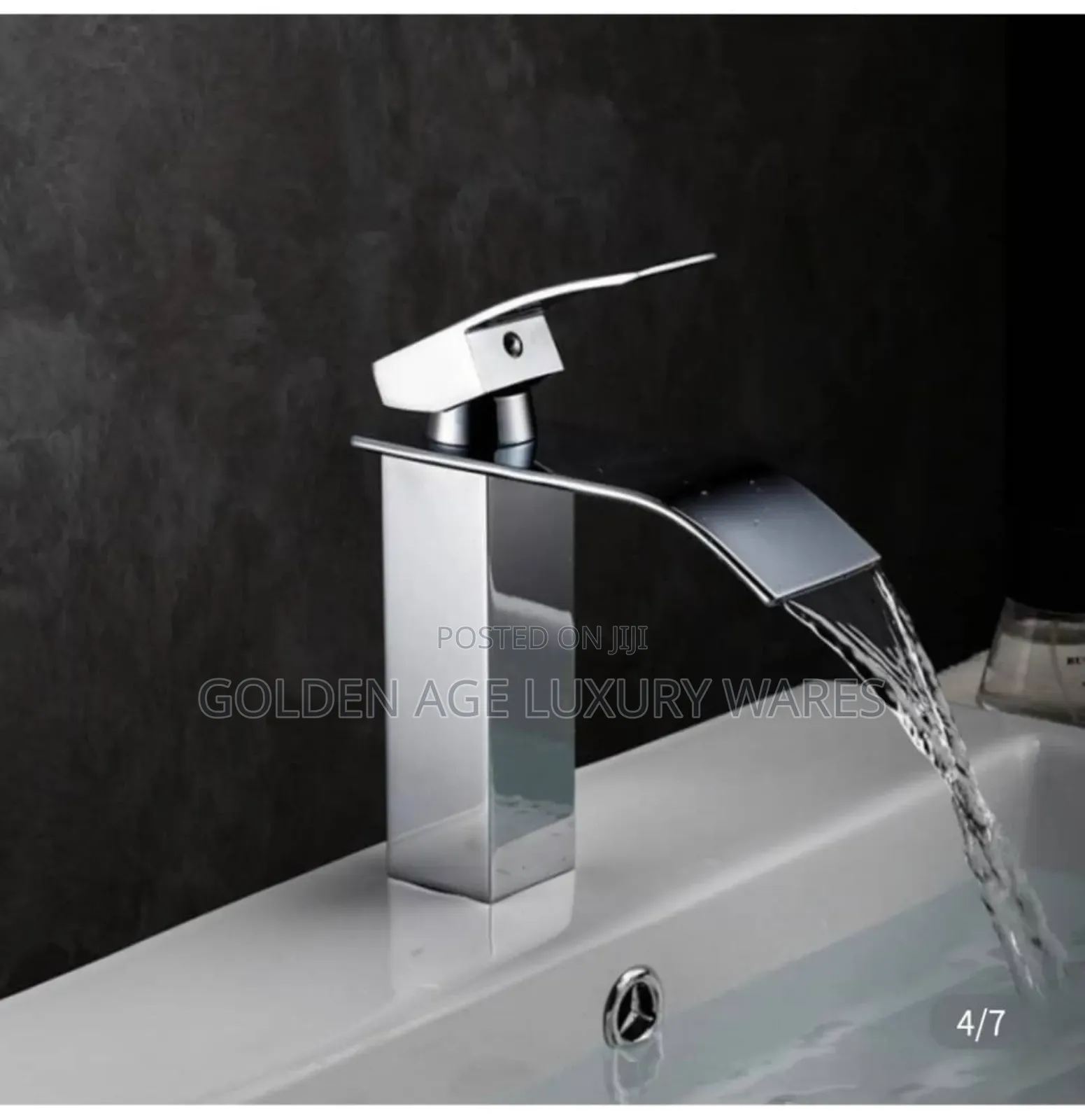 Short Chrome Waterfall Basin Mixer