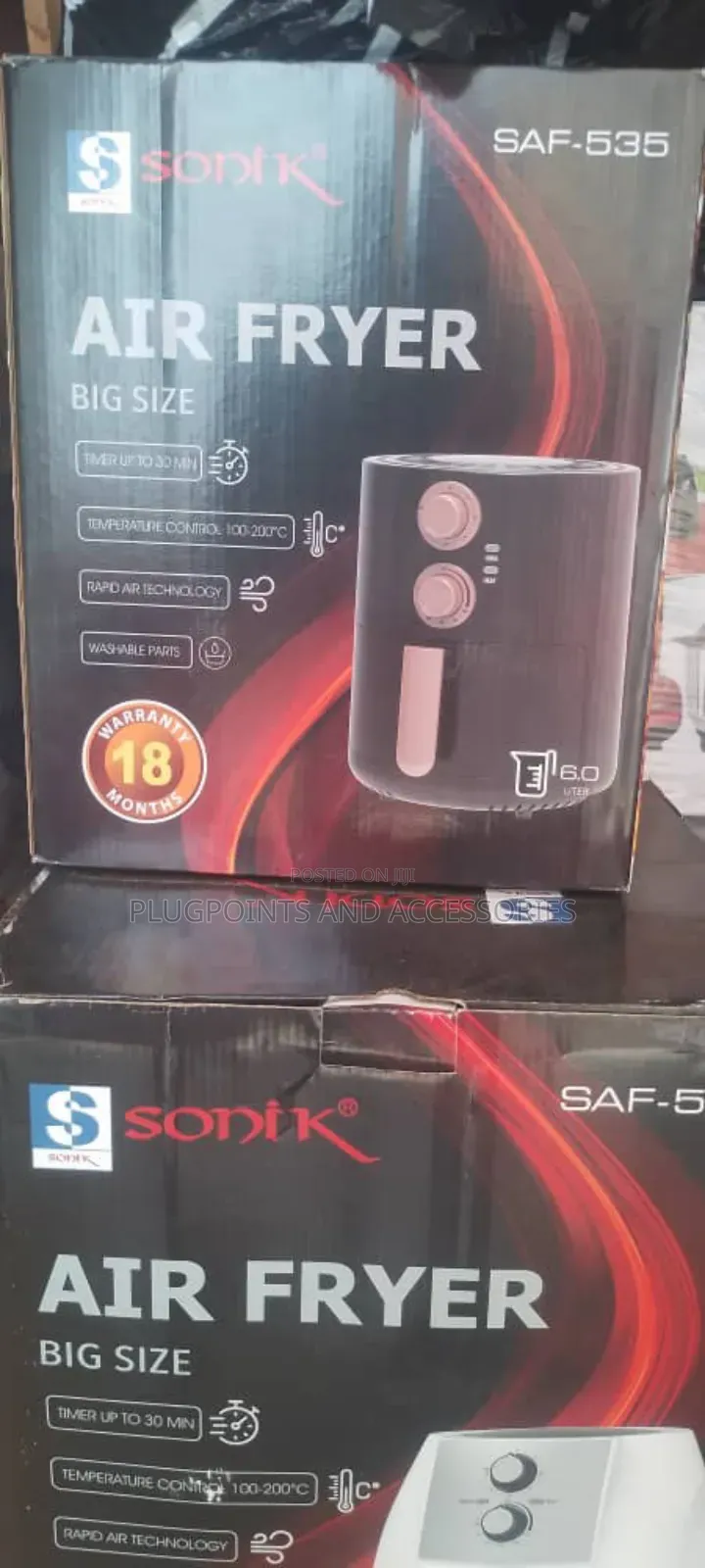 Sonik Airfryer 8liters 18month Warranty