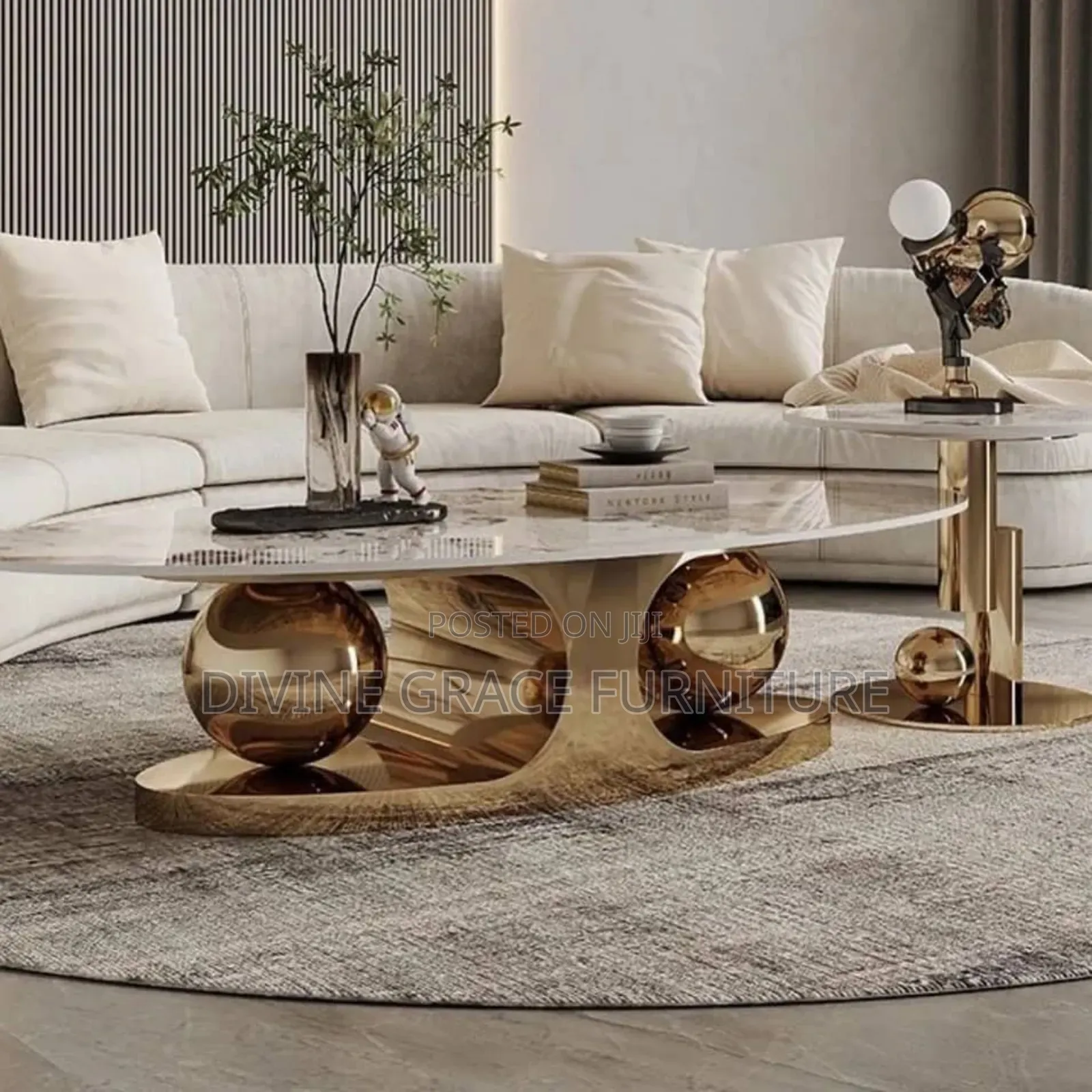 2 in Marble Top Imported Center Table