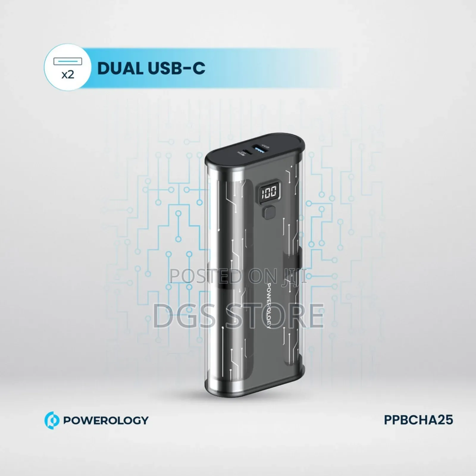 Powerology PD 20w 20,000mah Crystalline Series Power Bank