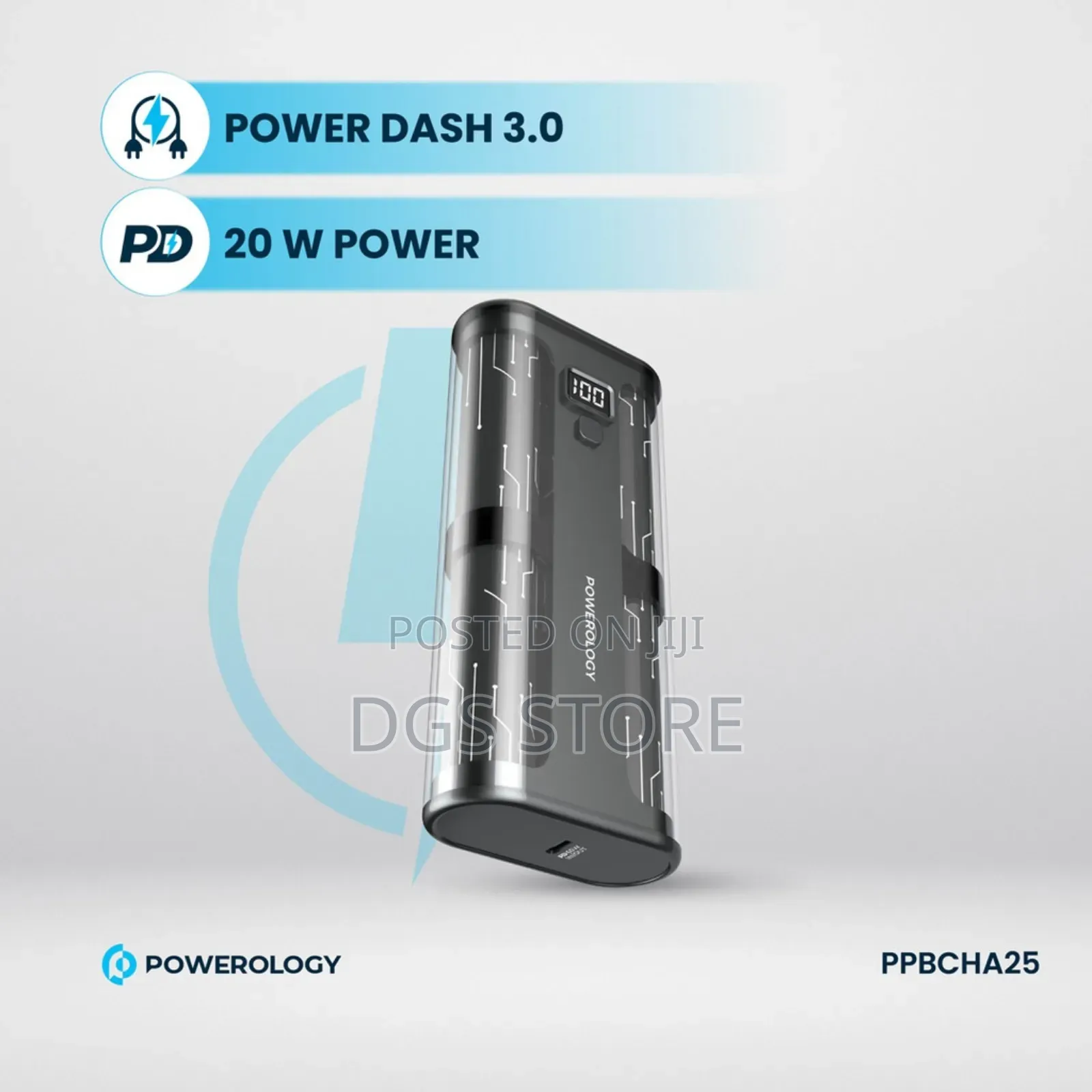 Powerology PD 20w 20,000mah Crystalline Series Power Bank