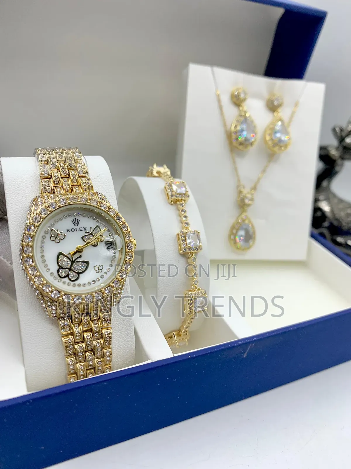 Rolex Female Wristwatch With Necklace and Bracelets