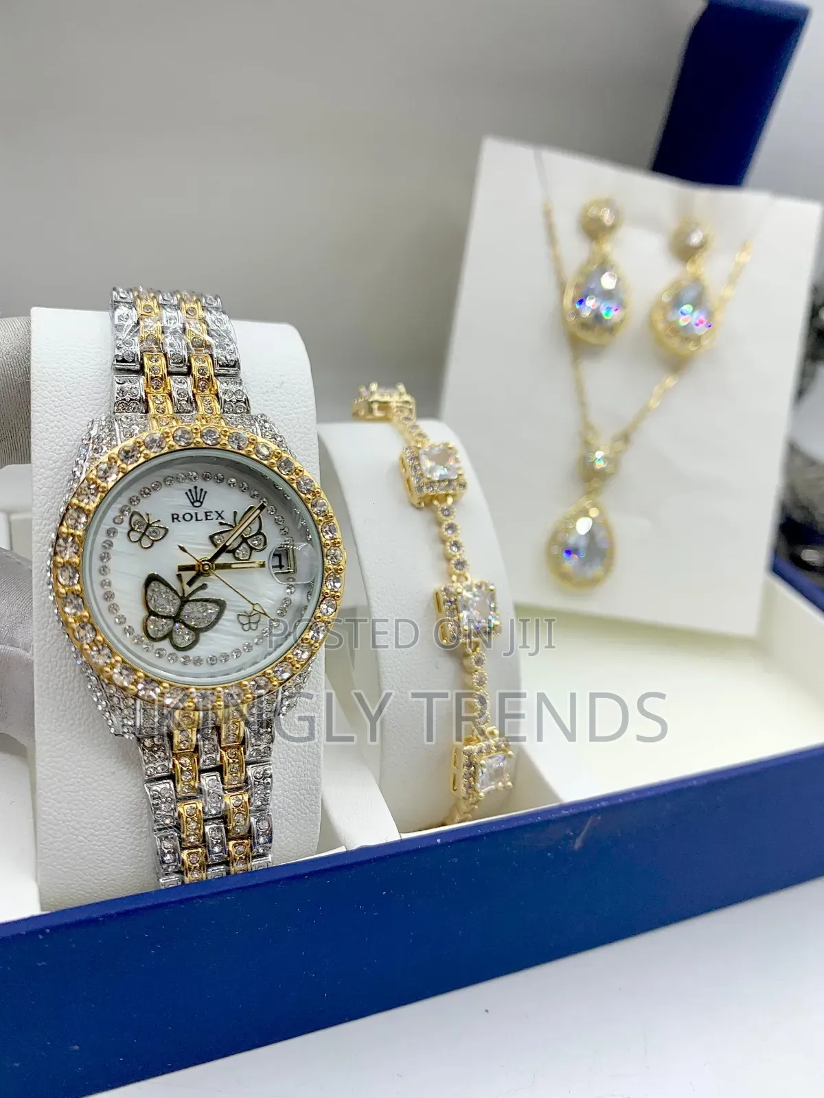 Rolex Female Wristwatch With Necklace and Bracelets