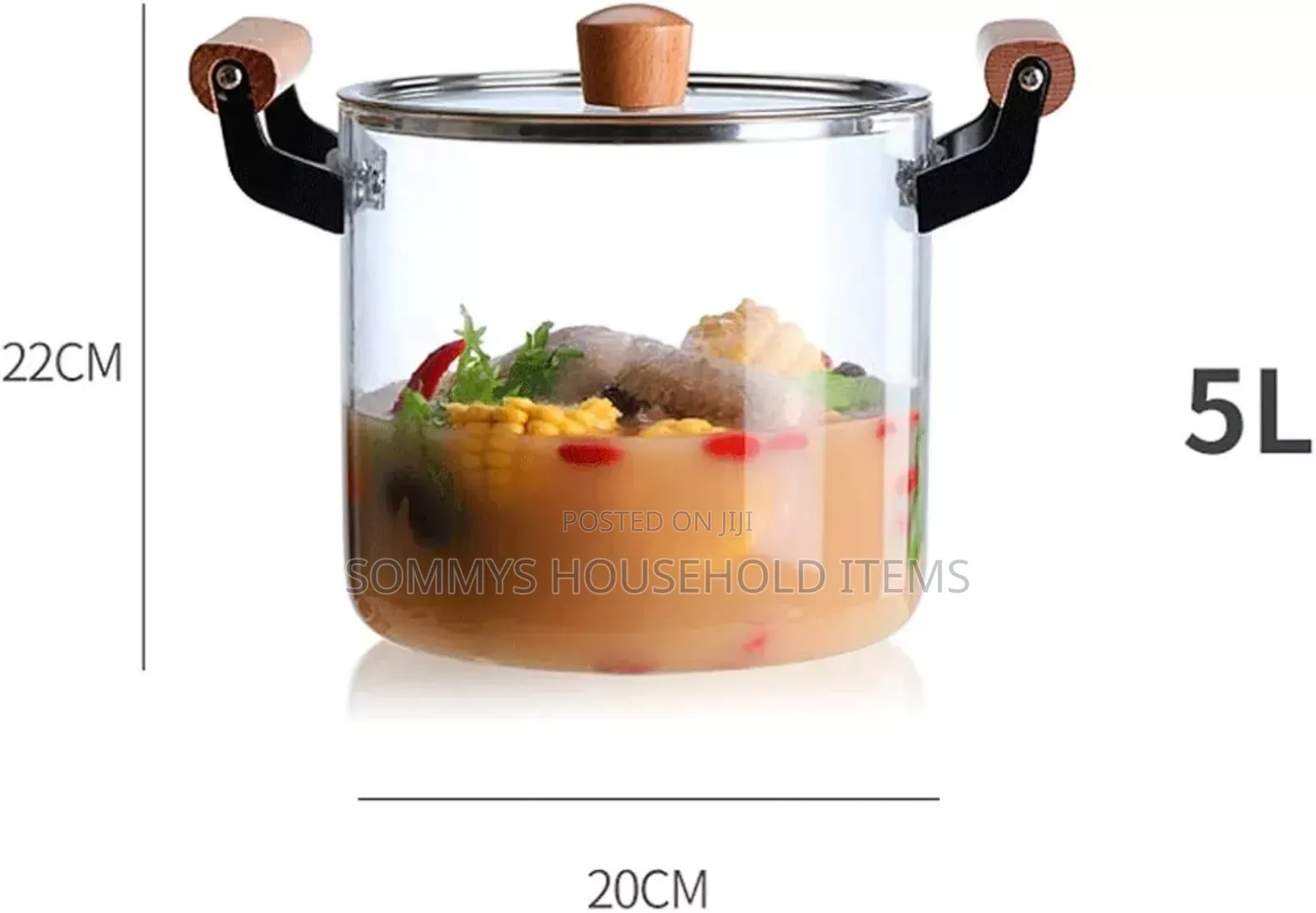 5.5L Glass Cooking Pot