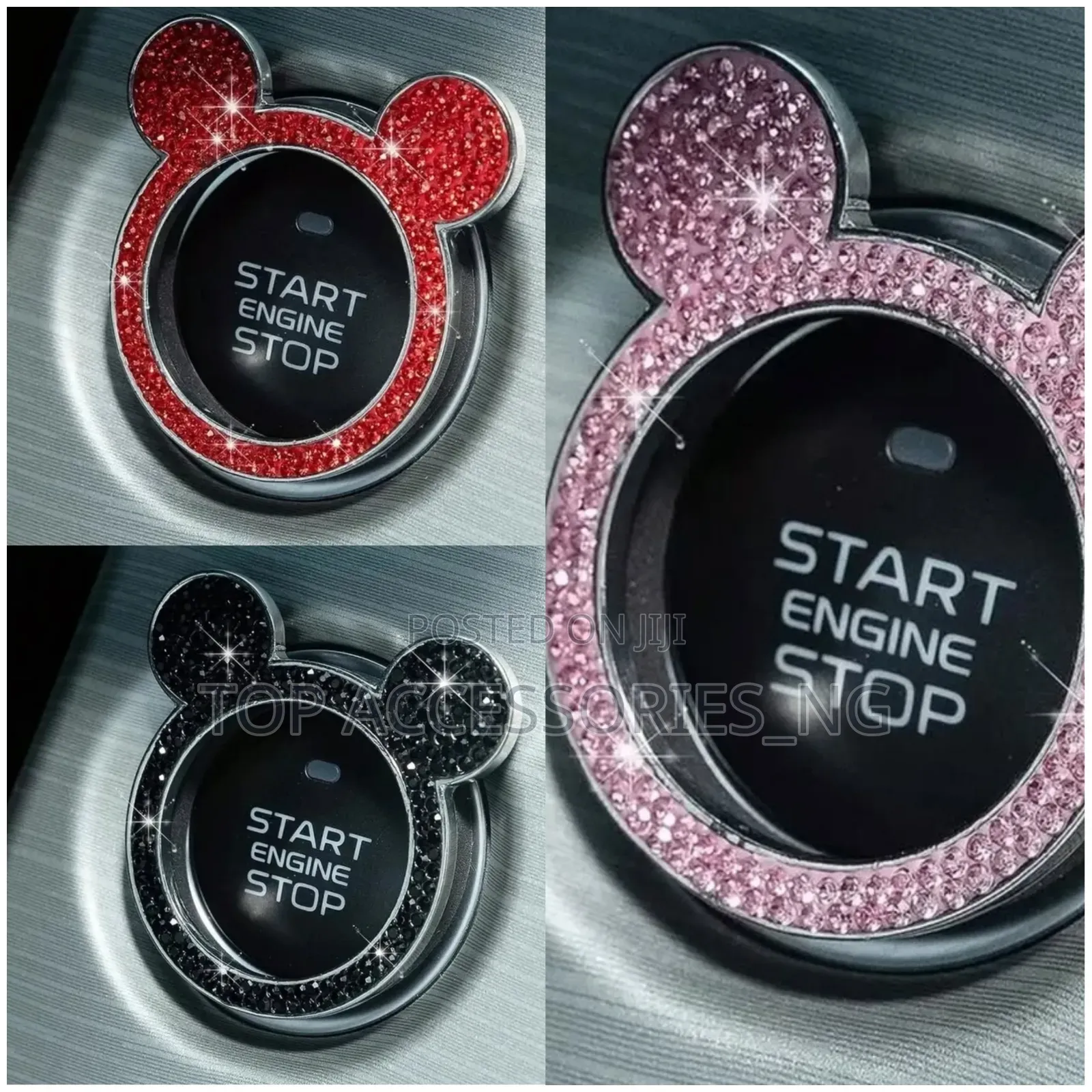 Glitter Stone Push Button Covers
