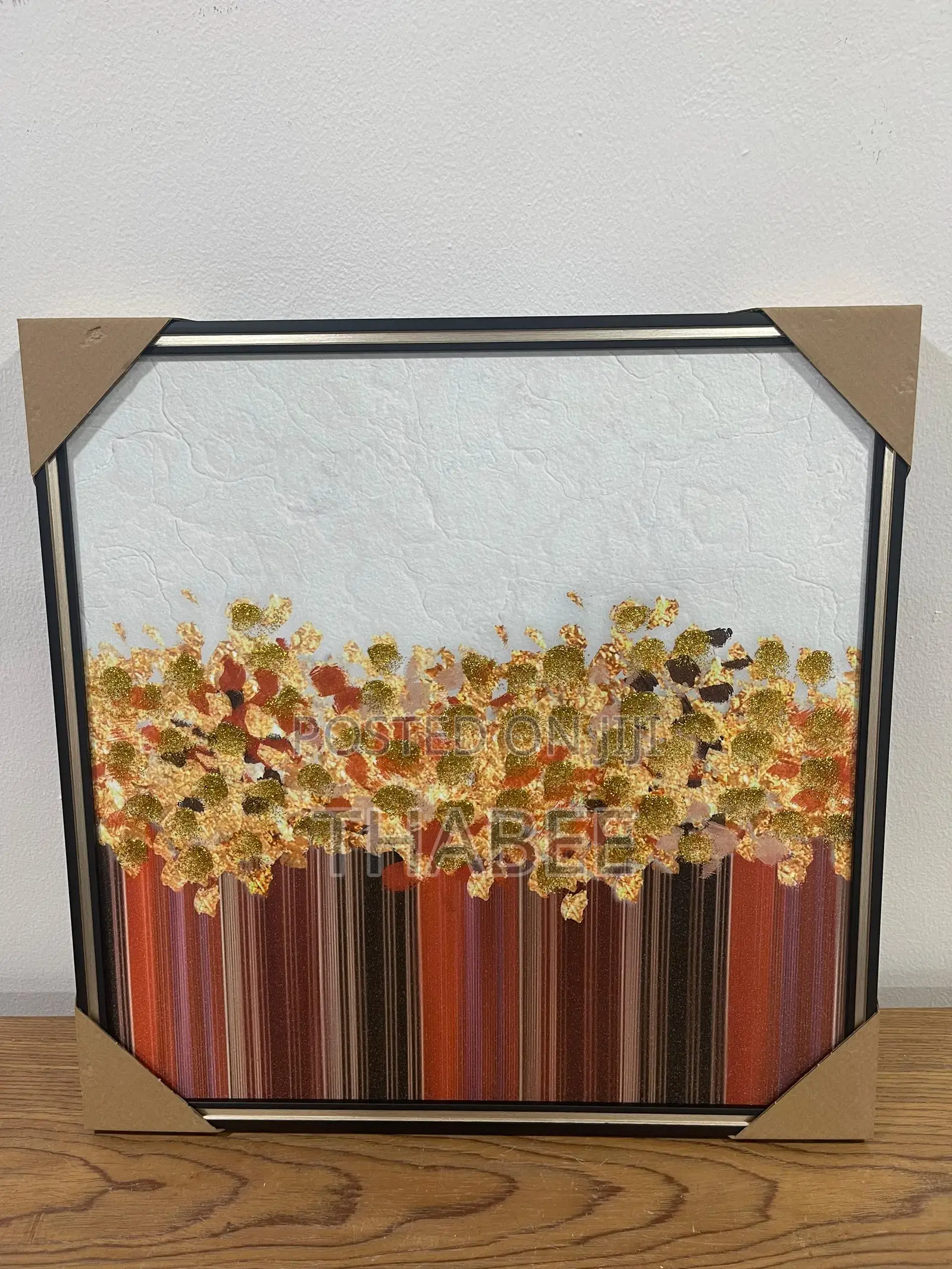 Canvas Black Brown Burnt Orange Painting