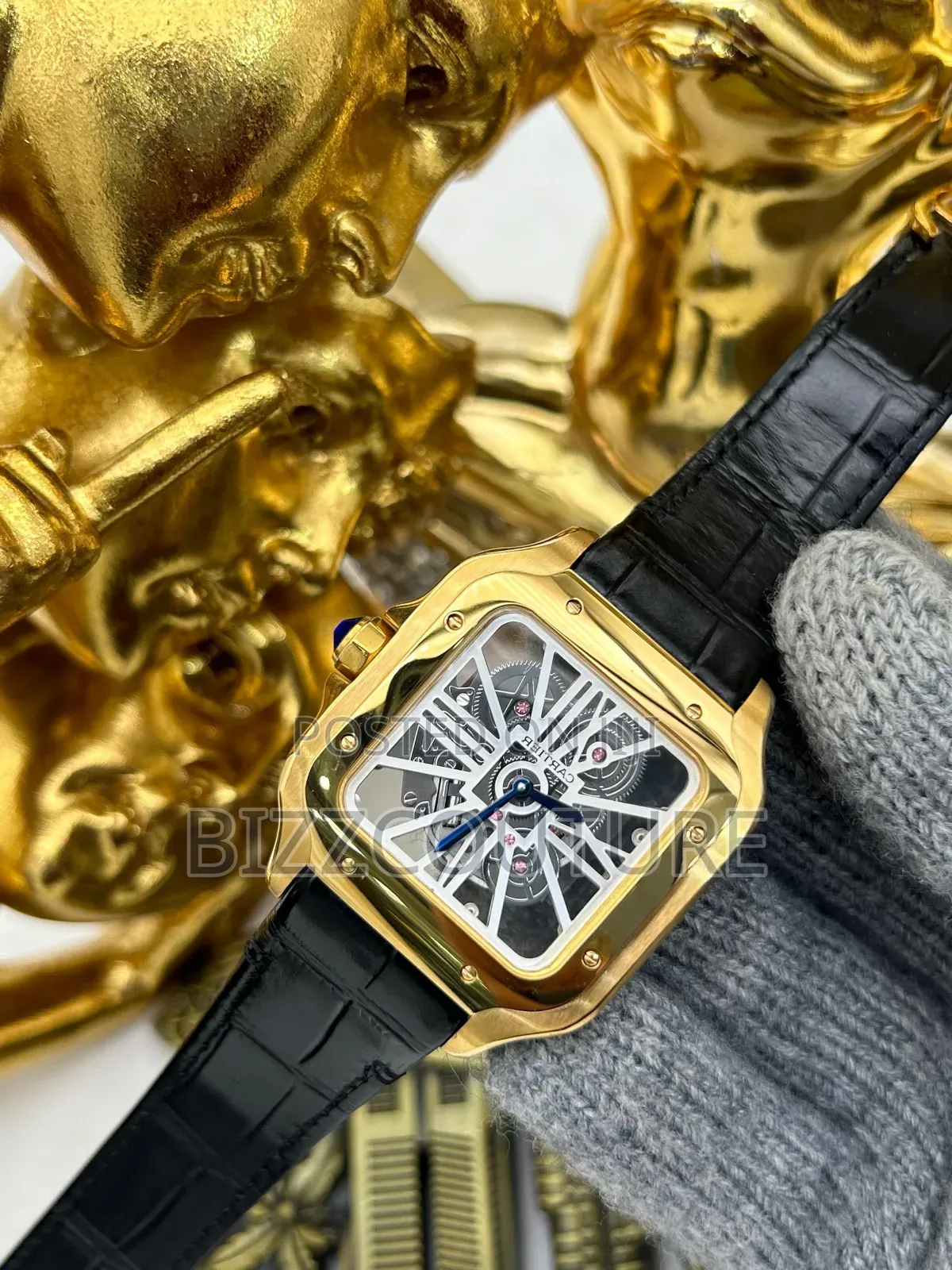 Original CARTIER Leather Black Strap Watch Available.