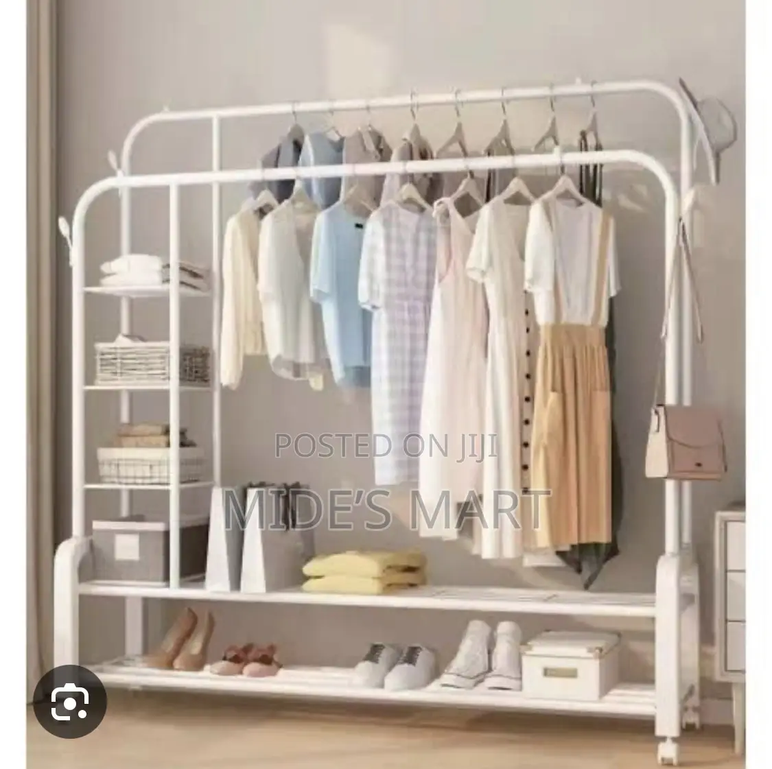 Heavy Duty Double Pole Clothe,Shoe and Bag Hanger