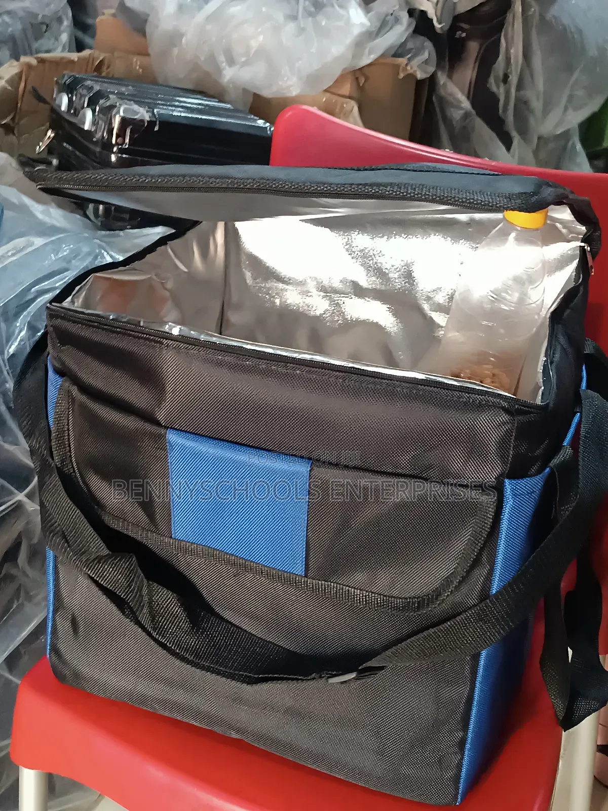 Biggest Extra Large Black Bue Warmer and Cooler Lunch Bag