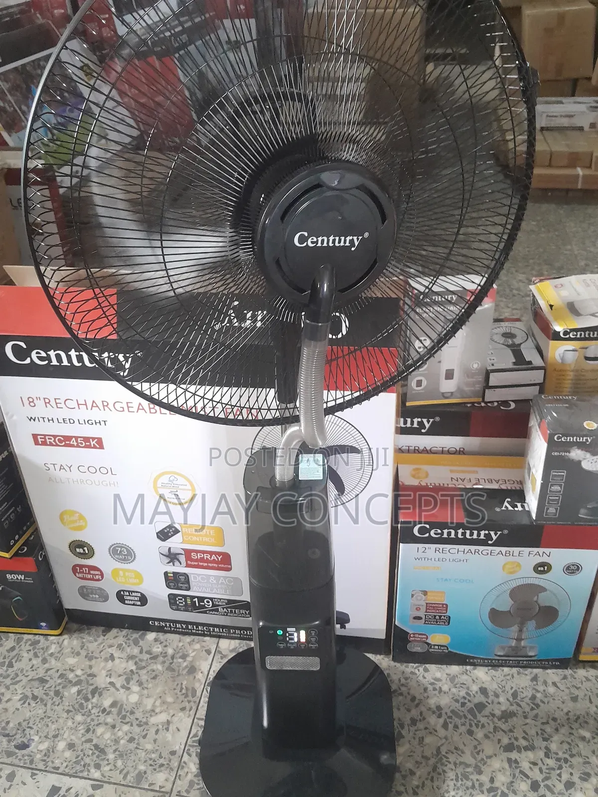 Century 18inches Rechargeable Mist Fan With Digital Display