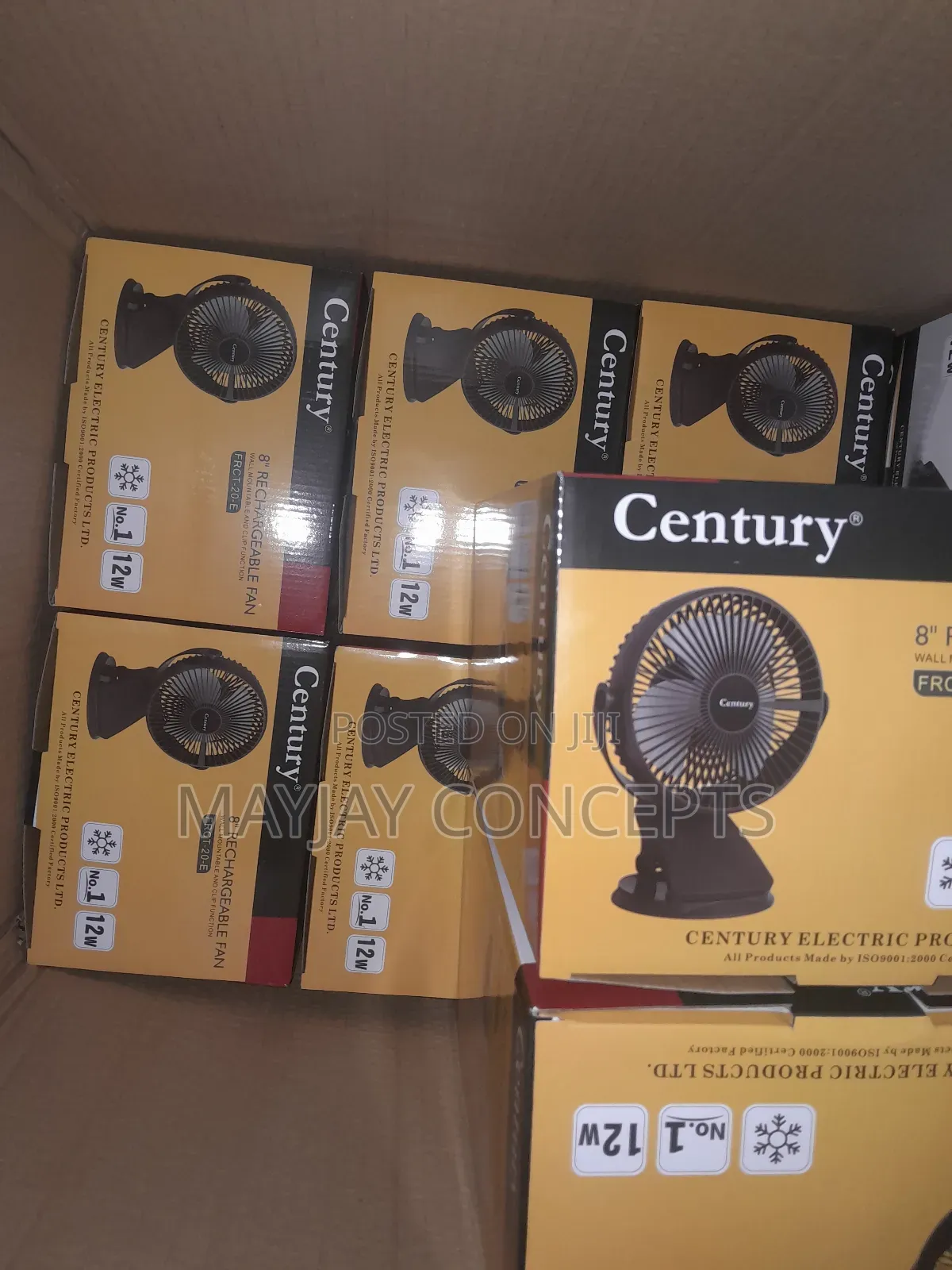 Century 8" 2-in-1 Ac/Dc Table/Wall Rechargeable Fan