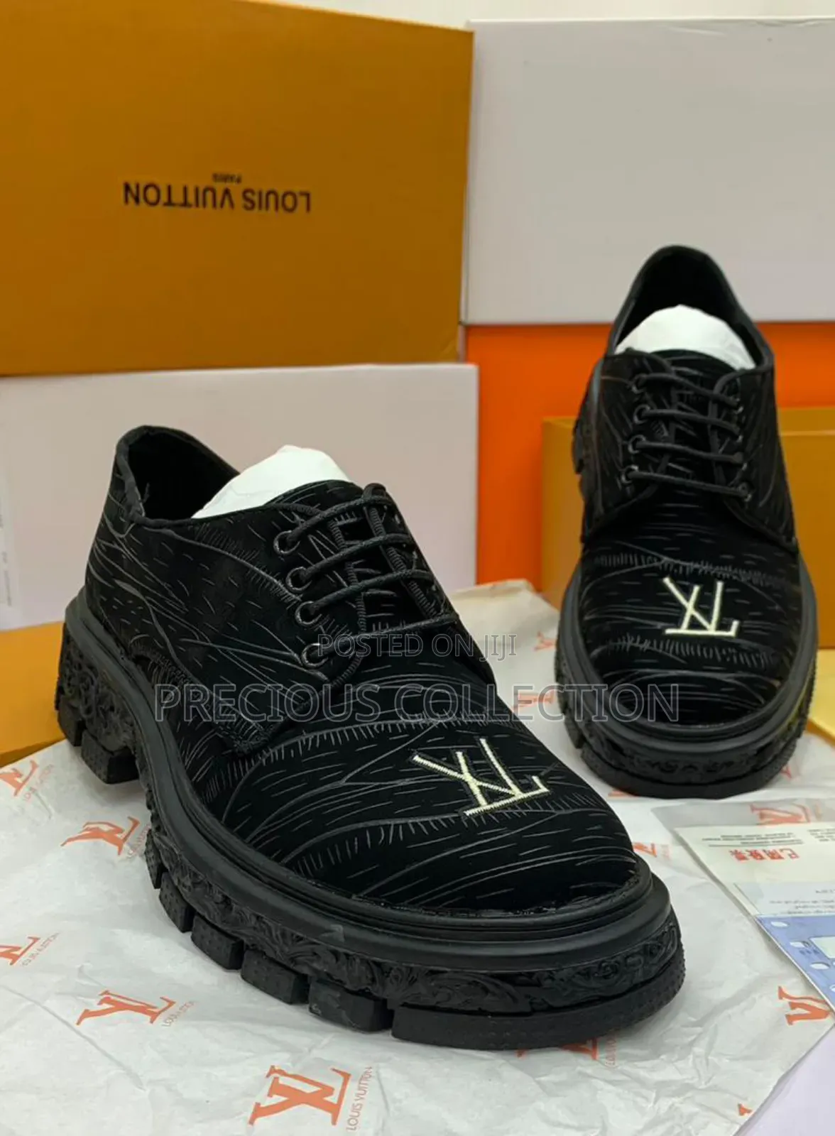 Lace Up, Suede Loius Vuitton Double Sole Shoe