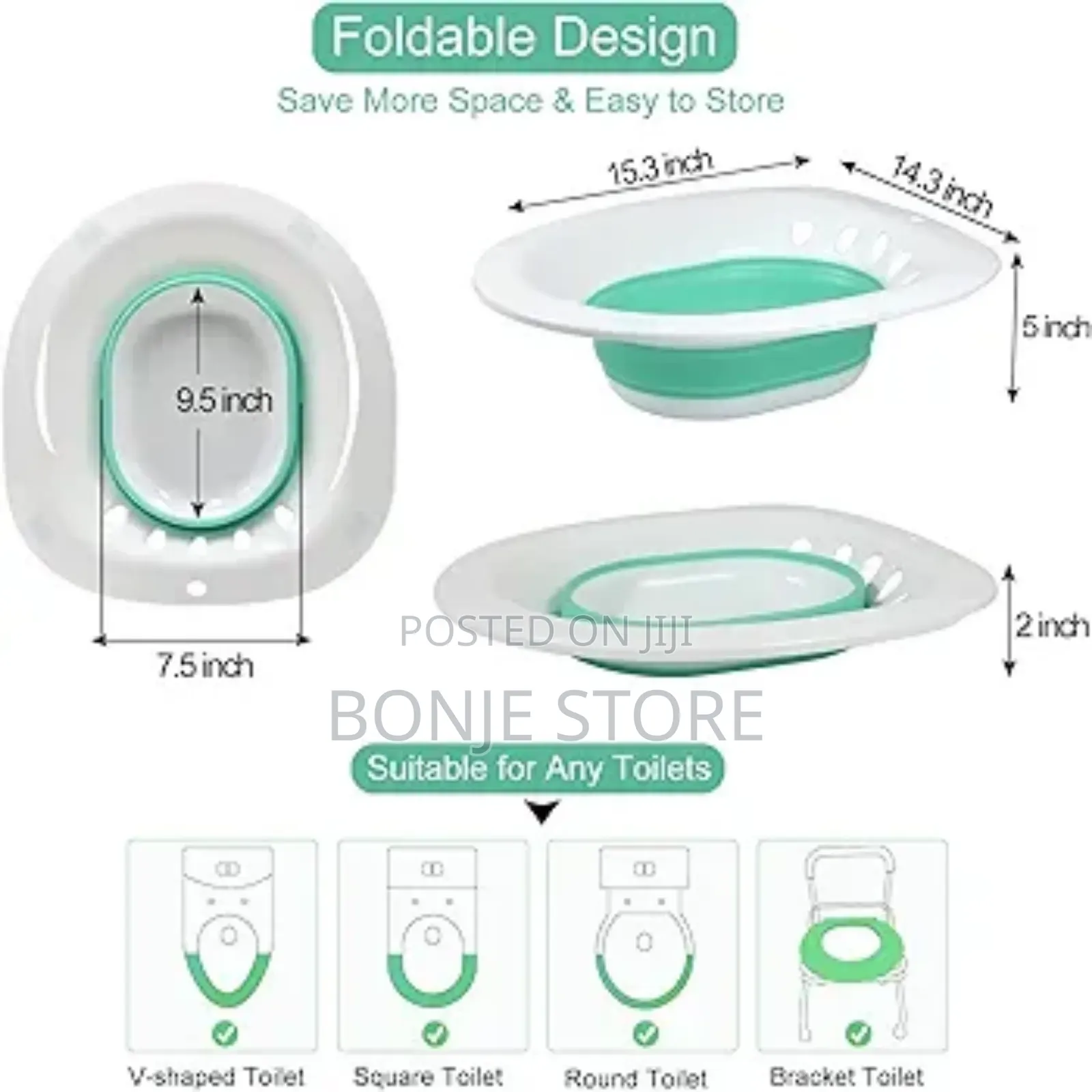 Collapsible Postpartum Sitz Bath Bowl With Pump - Blue