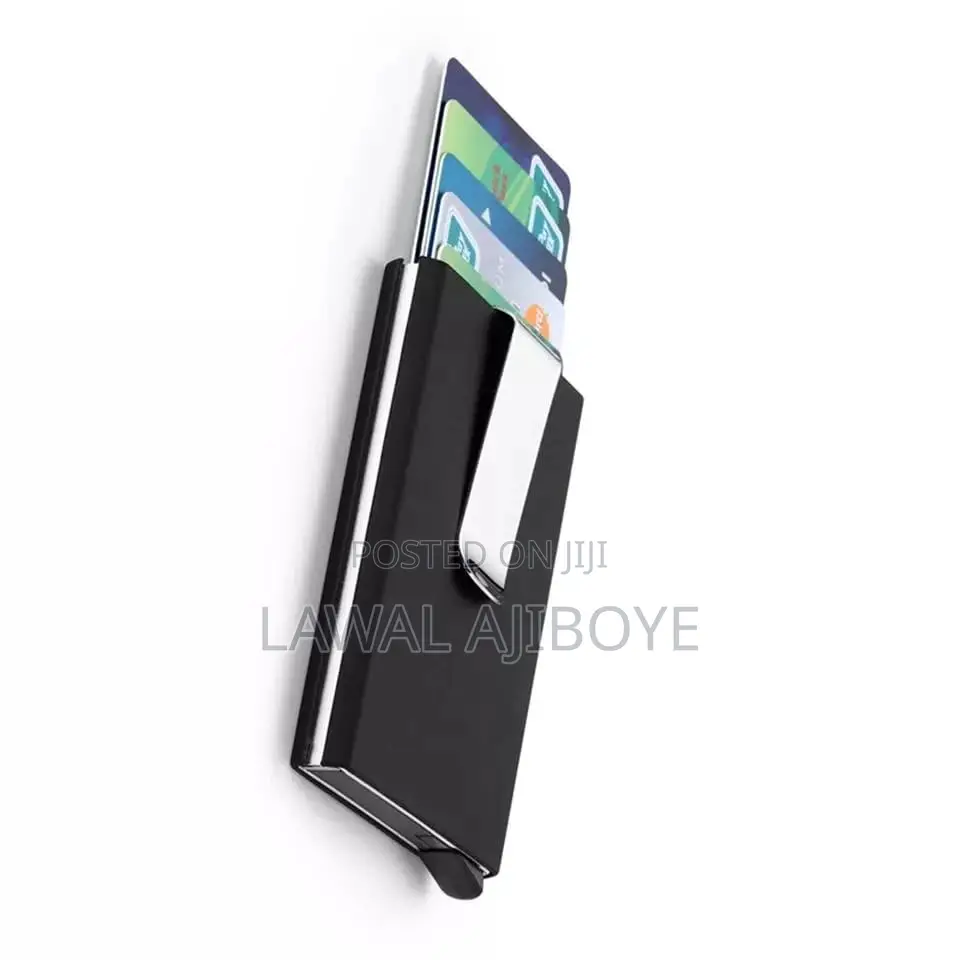 1 PCS Leather Stainless Steel Clip Aluminium Wallet Bank
