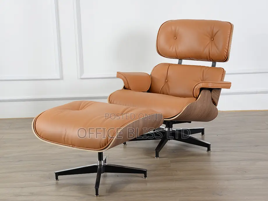 Eames Lounge Chair/ Relaxing Chair - TAN BROWN
