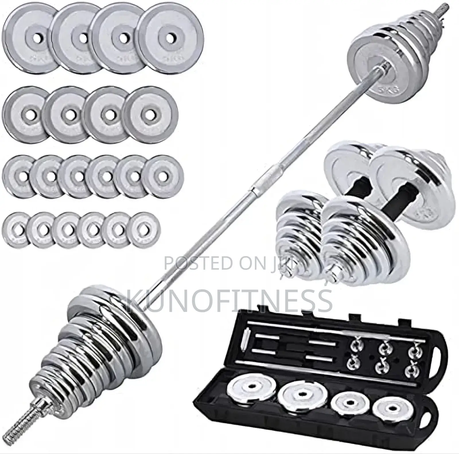 Space-Saving 50kg Adjustable Dumbbell Barbell Kit – Lift