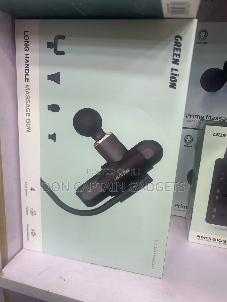 Green Lion Long Handle Massage Gun Vibrator