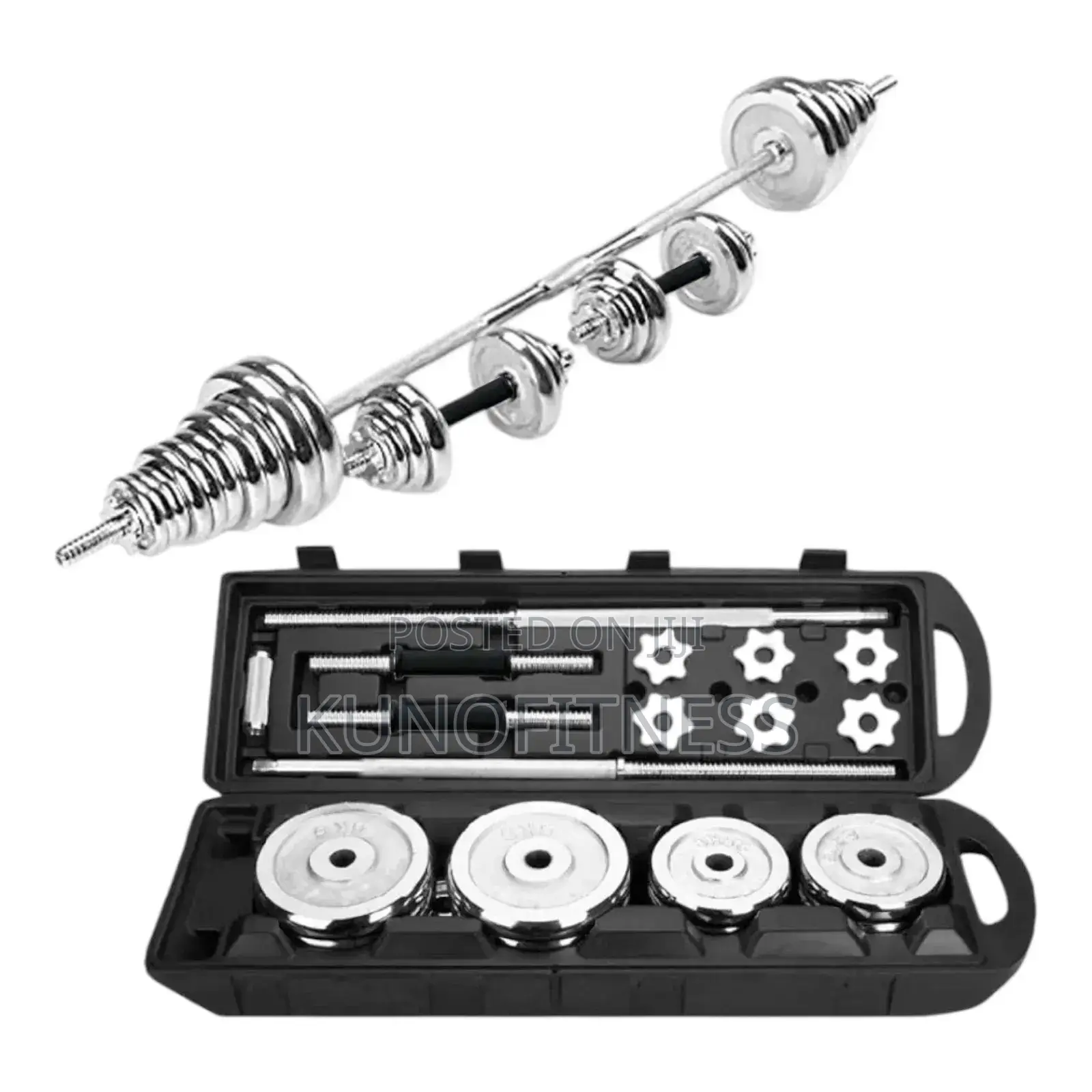Versatile 50kg Iron Dumbbell Barbell Combo