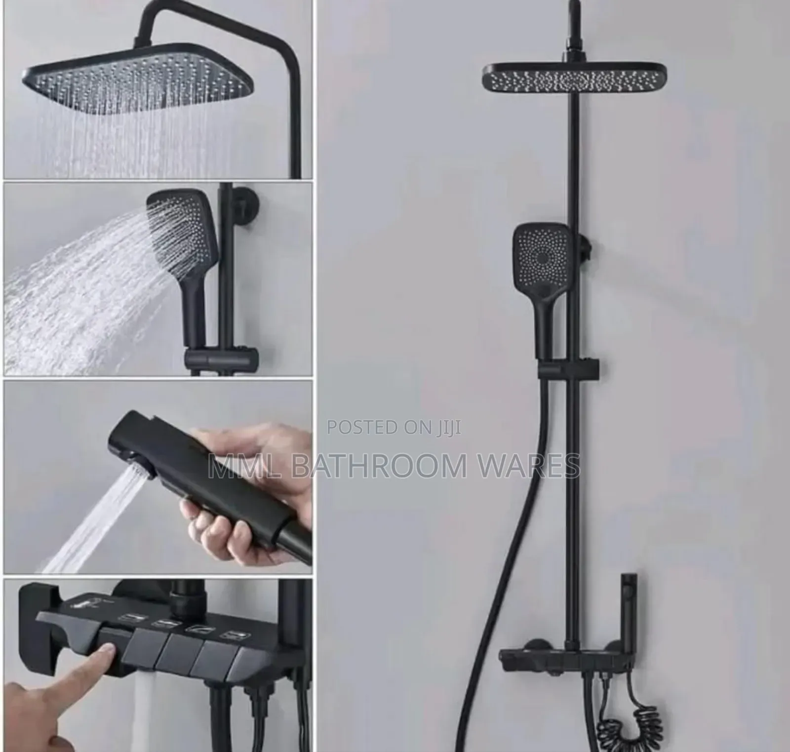 Quality Standard Standing Bathroom Shower Black