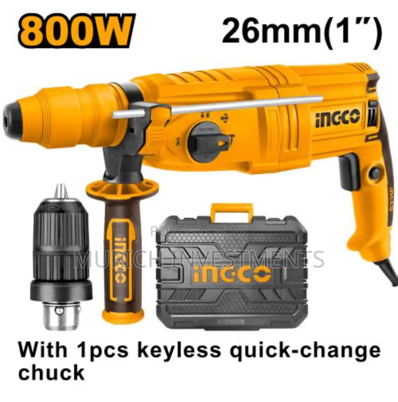 Ingco RGH9028-2 Rotary Hammer - 800W, Versatile Drilling